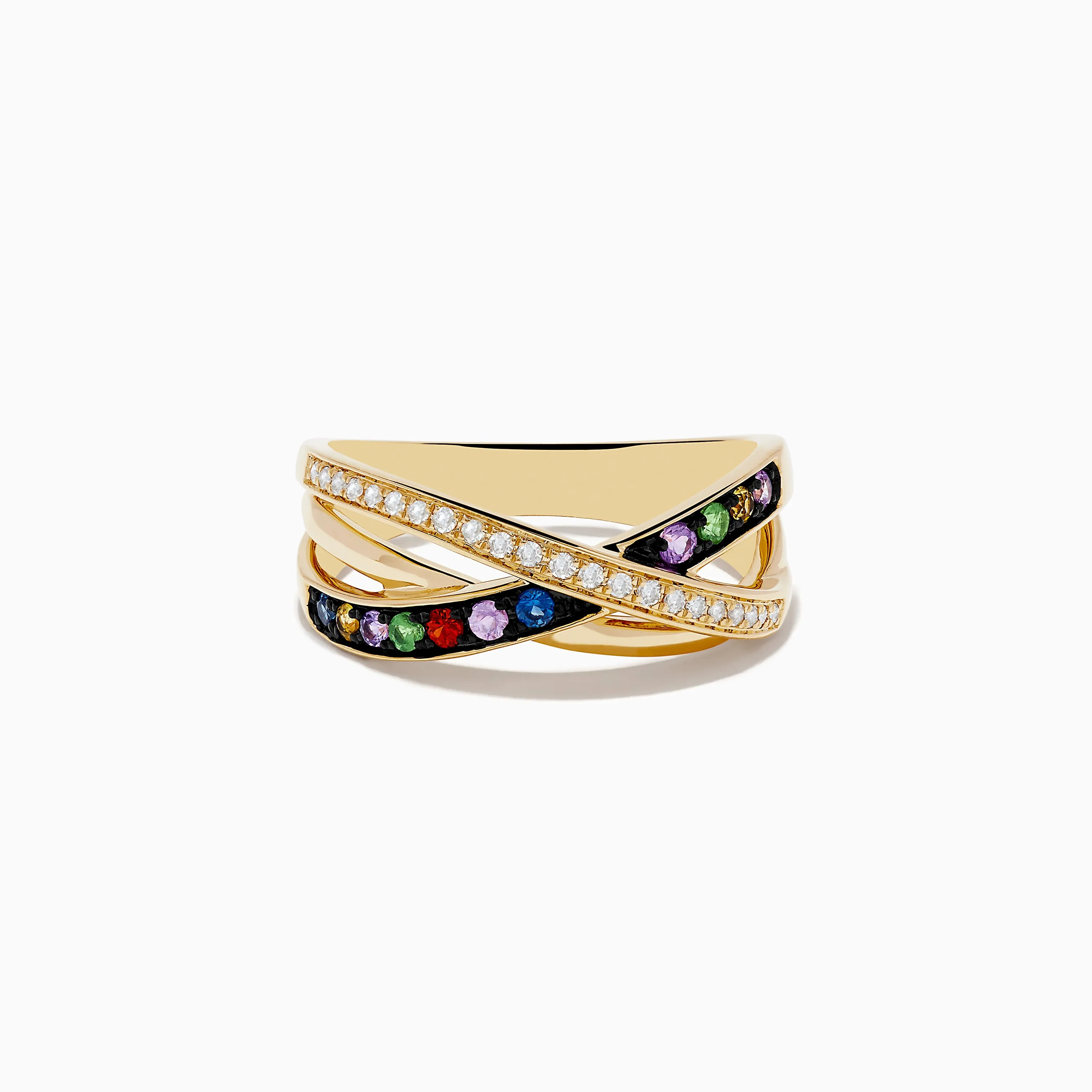 Watercolors 14K Yellow Gold Multi Sapphire and Diamond Ring sold by Effy