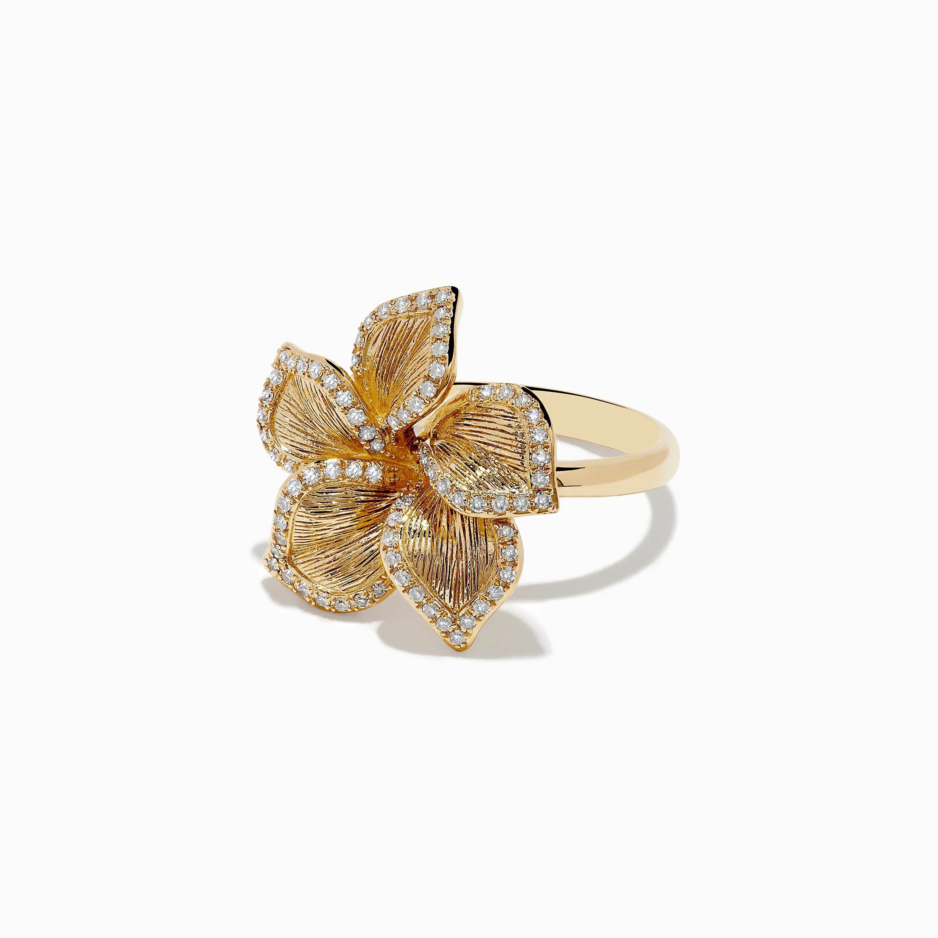 Nature 14K Yellow Gold Diamond Flower Ring 0.31 TCW sold by Effy product image thumbnail 2