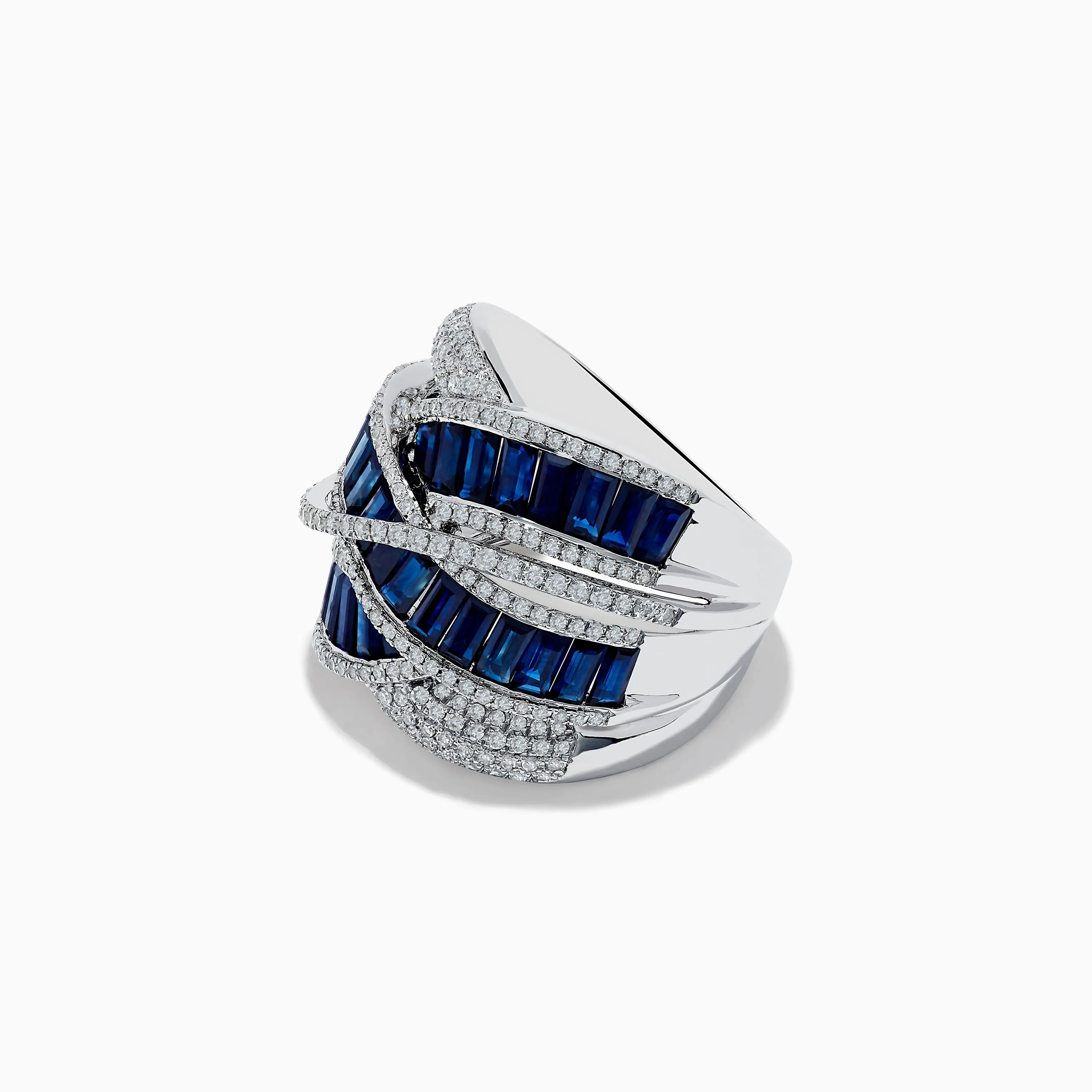 Royale Bleu 14K White Gold Blue Sapphire and Diamond Crossover Ring sold by Effy product image thumbnail 2