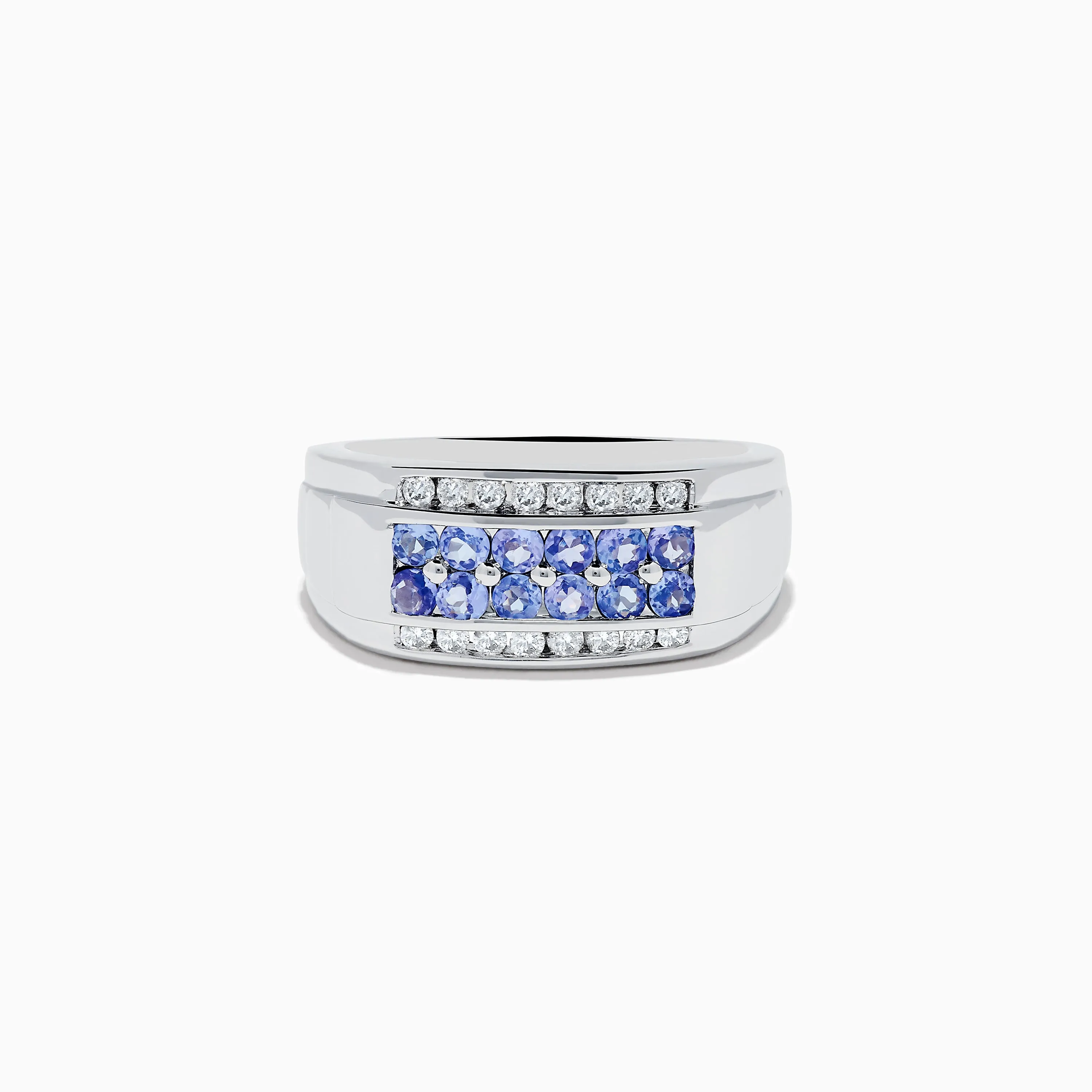 Men's 925 Sterling Silver Tanzanite and Diamond Ring sold by Effy