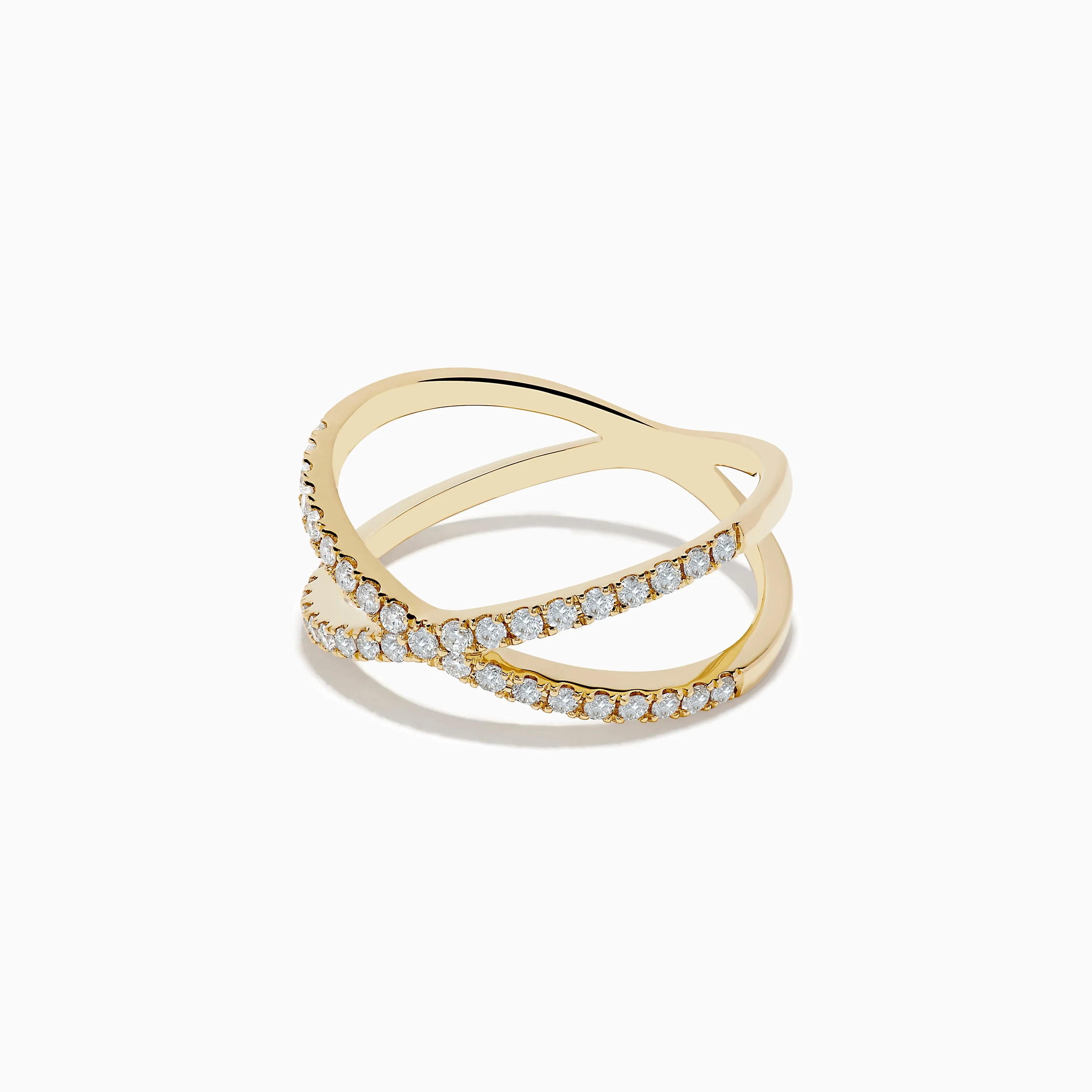 D'oro 14K Yellow Gold Diamond Crossover Ring 0.37 TCW sold by Effy product image thumbnail 2