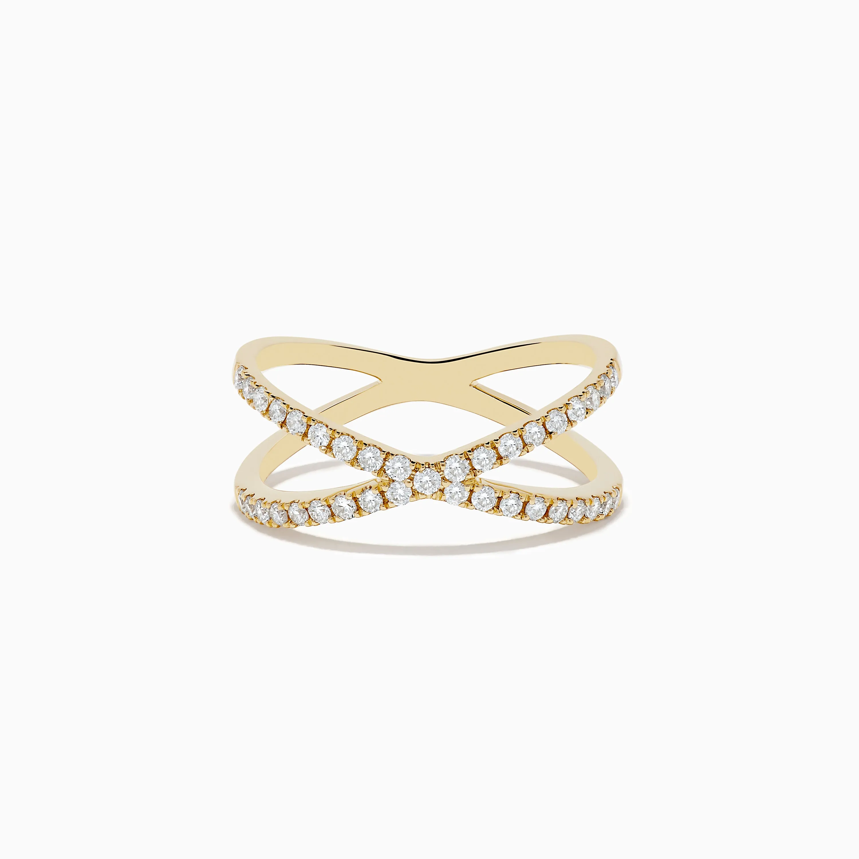 D'oro 14K Yellow Gold Diamond Crossover Ring 0.37 TCW sold by Effy