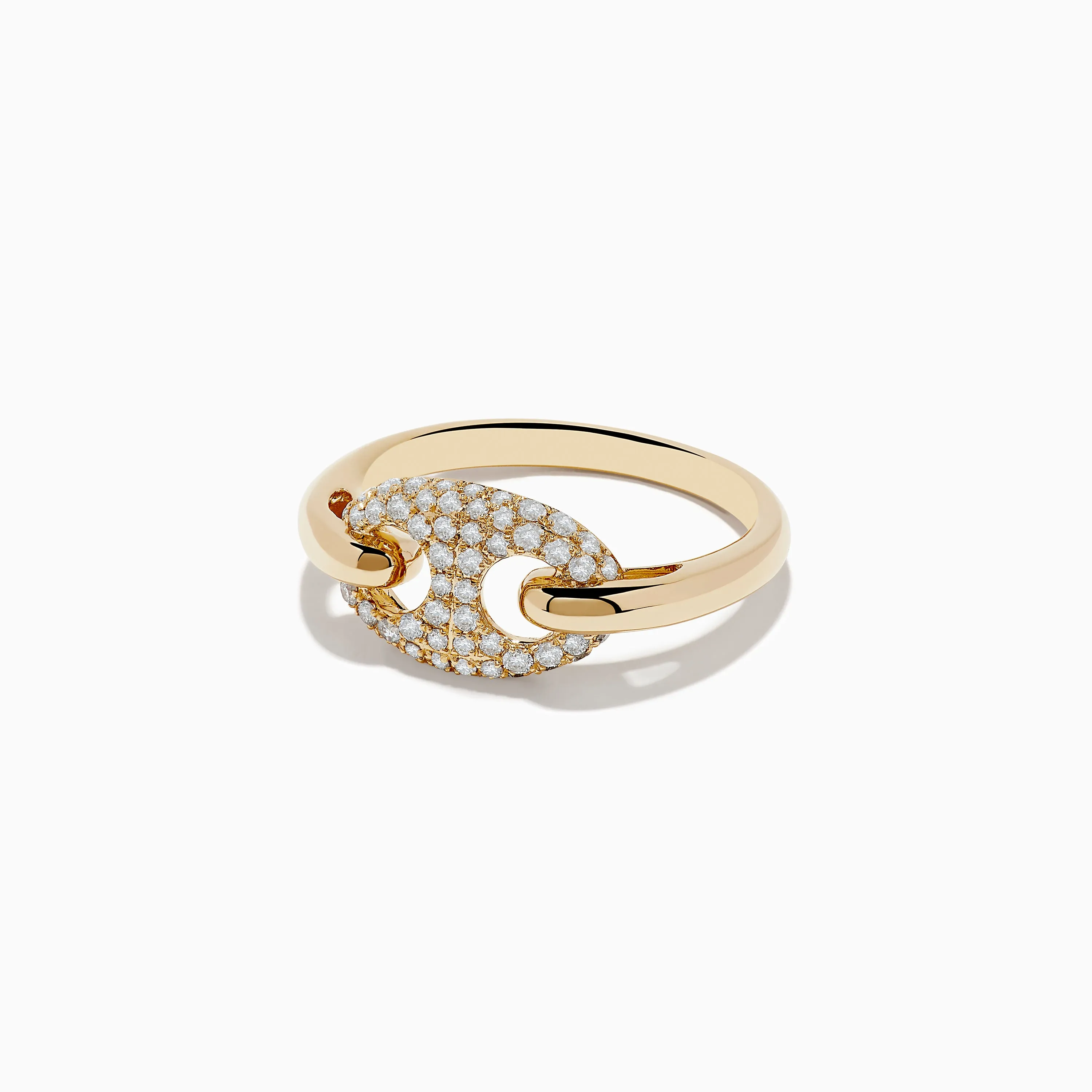 D'oro 14K Yellow Gold Diamond Anchor Chain Ring 0.39 TCW sold by Effy product image thumbnail 2