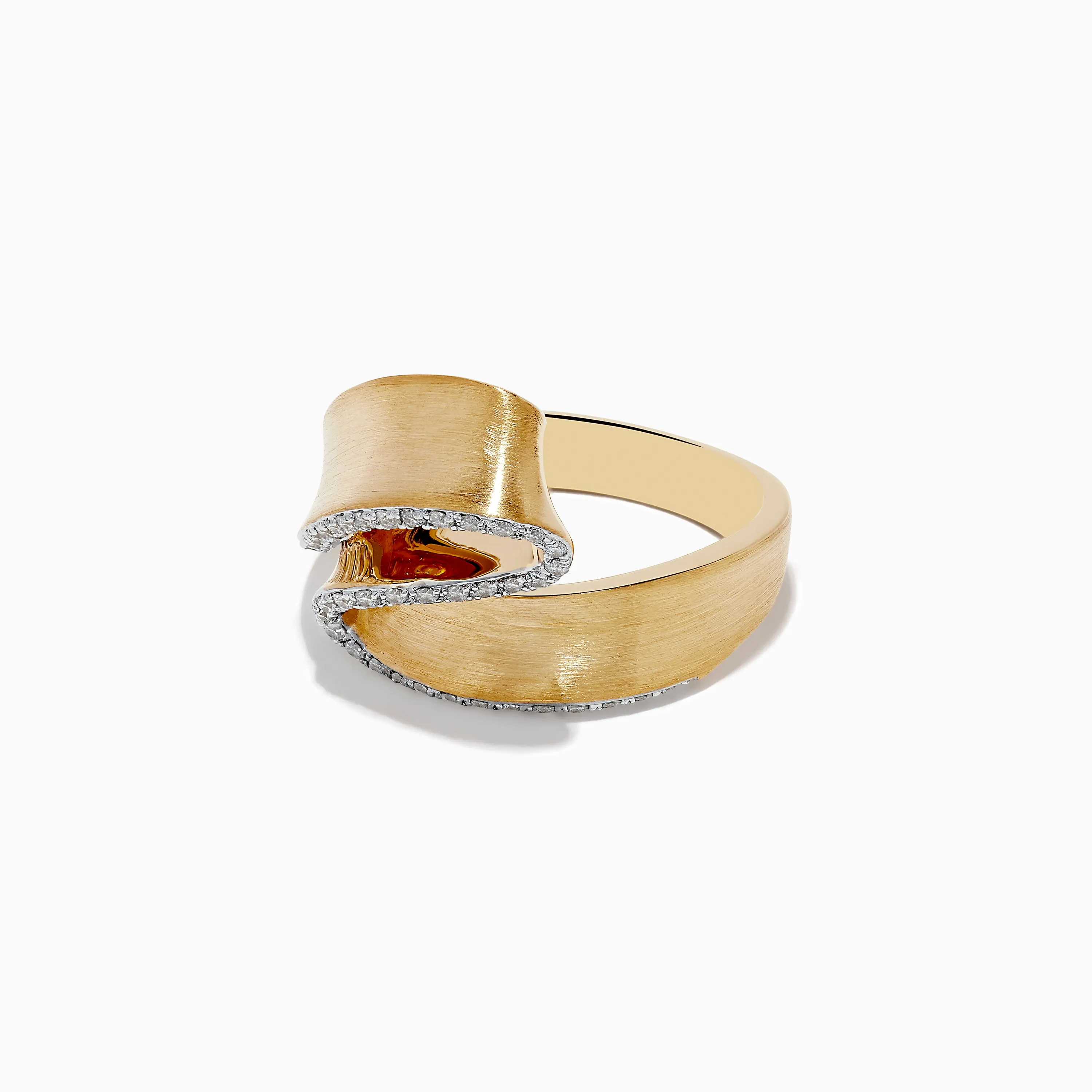 D'oro 14K Yellow Gold Diamond Ribbon Ring 0.26 TCW sold by Effy product image thumbnail 2