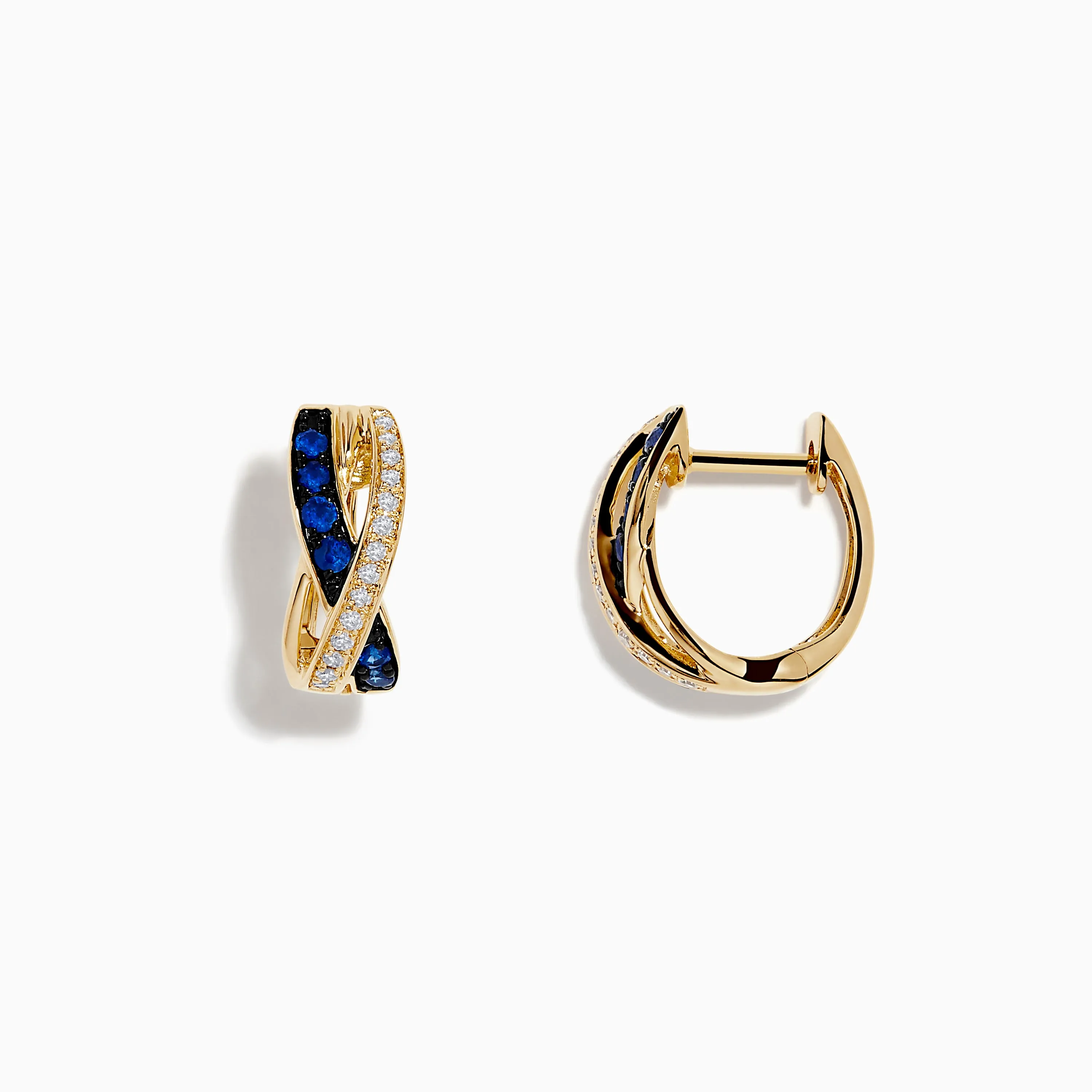 Royale Bleu 14K Yellow Gold Blue Sapphire and Diamond Earrings sold by Effy product image thumbnail 2
