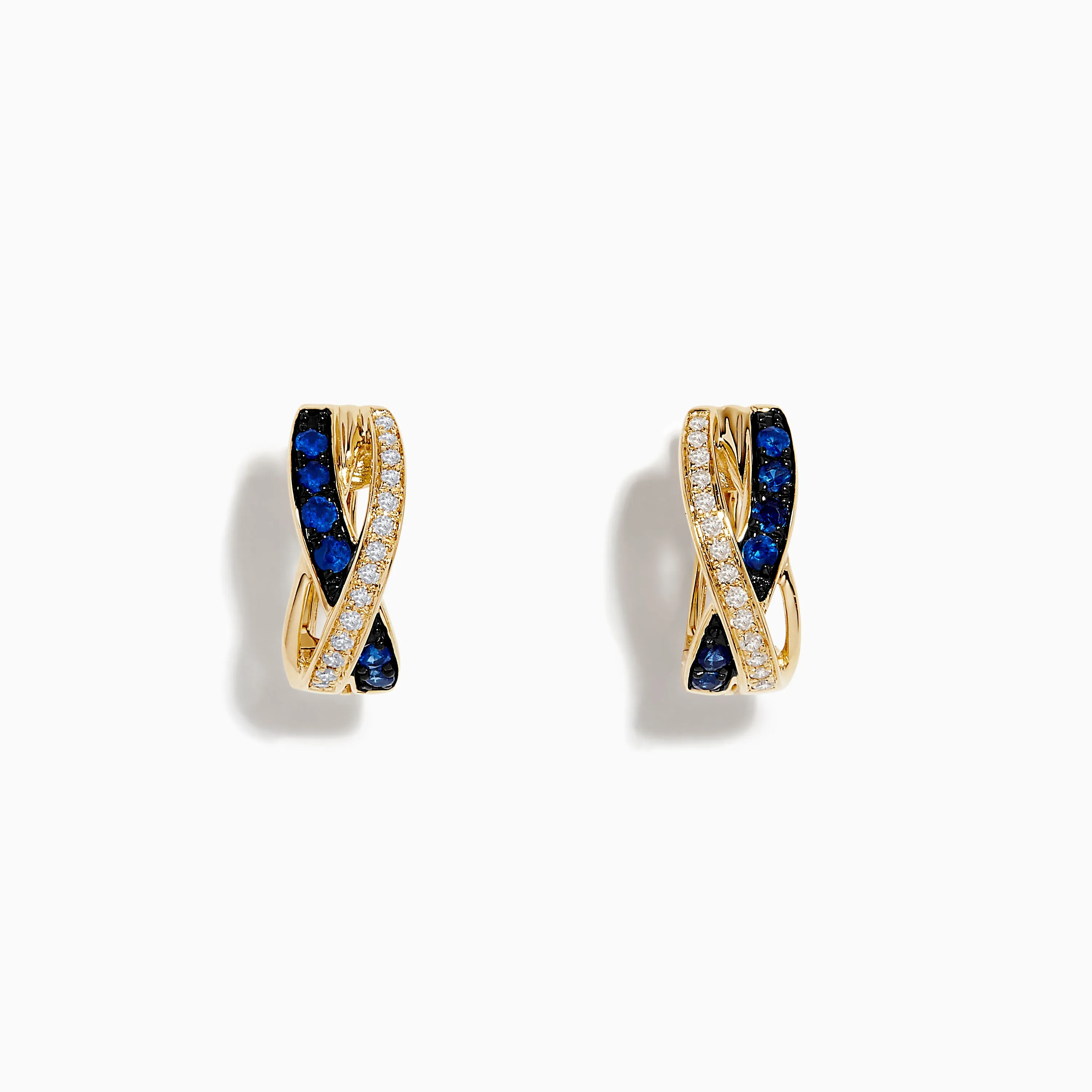 Royale Bleu 14K Yellow Gold Blue Sapphire and Diamond Earrings sold by Effy