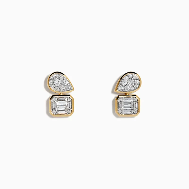D'oro 14K Yellow Gold Toi Et Moi Diamond Stud Earrings 0.52 TCW sold by Effy