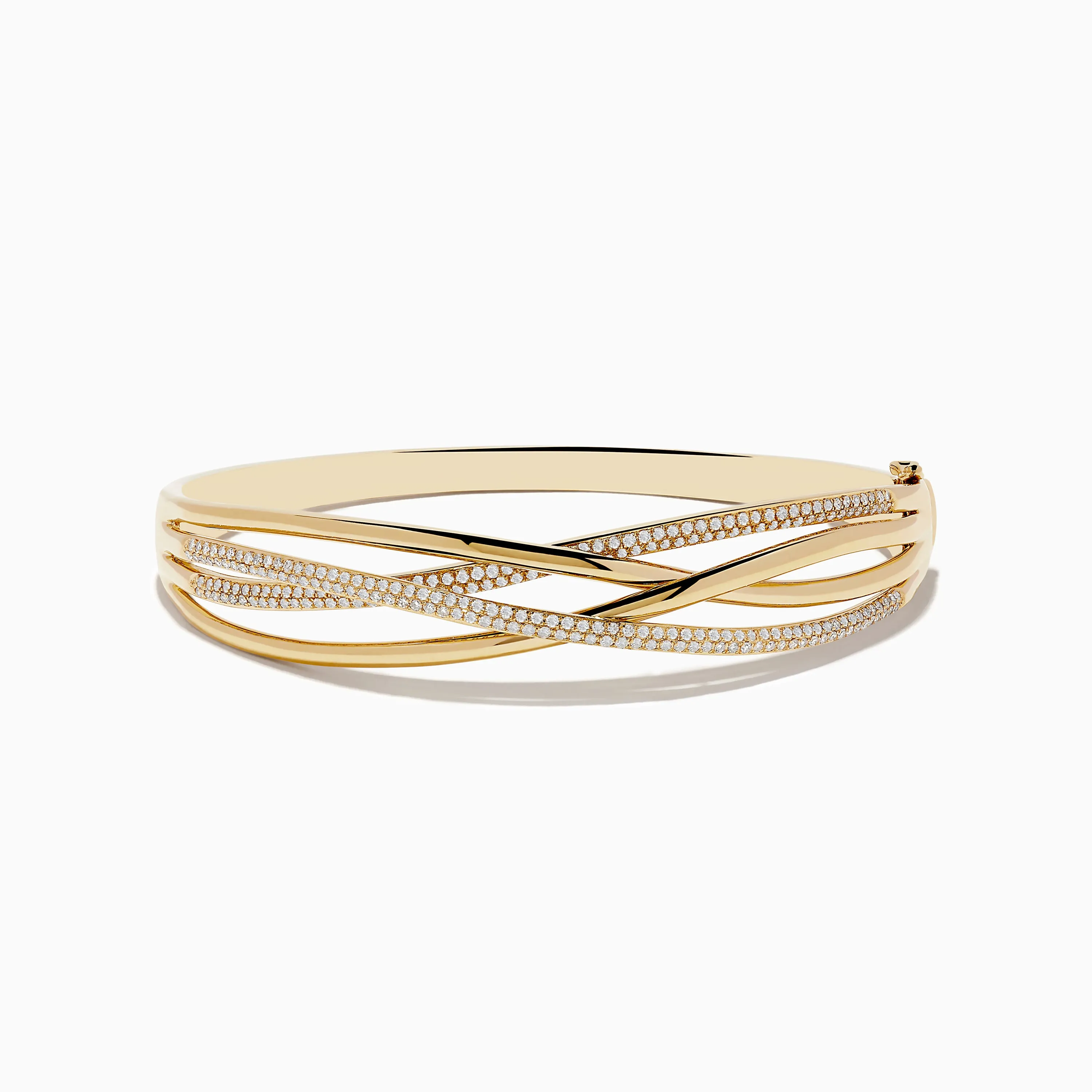 D'oro 14K Yellow Gold Diamond Crossover Bangle sold by Effy