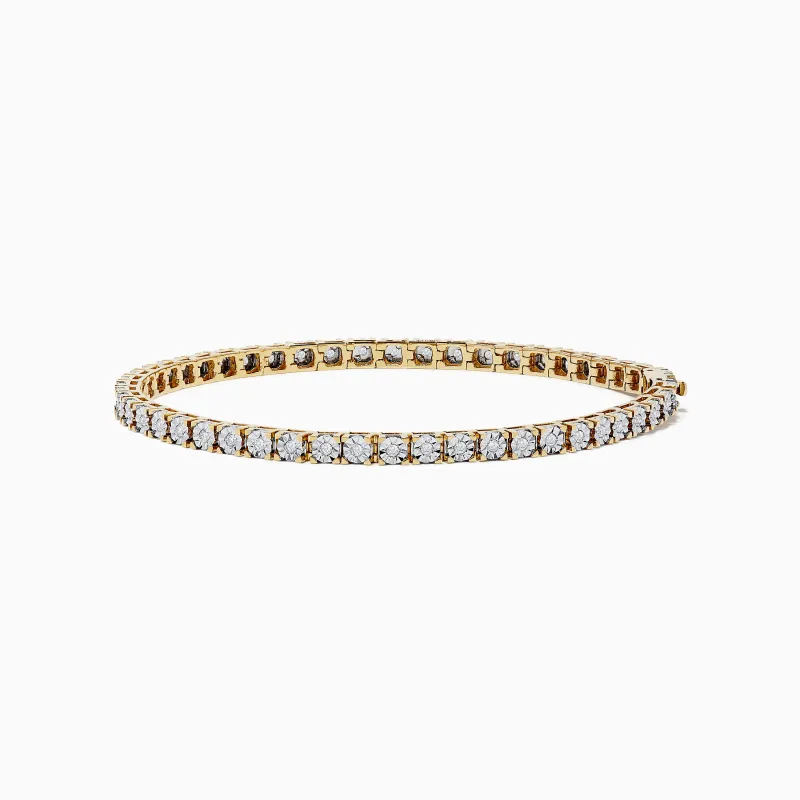 Pave Classica 14K Two-Tone Gold Diamond Tennis Bracelet 0.51 TCW sold by Effy