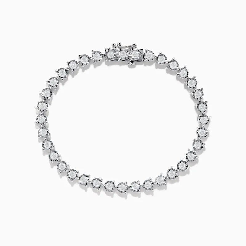 Pave Classica 14K White Gold Diamond Bracelet sold by Effy