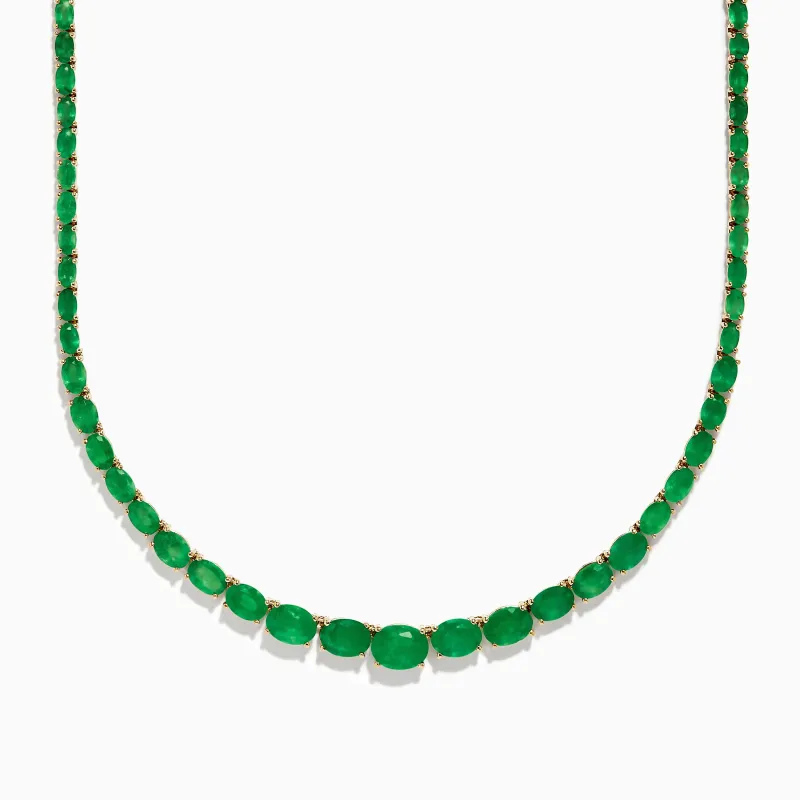 Brasillica 14K Yellow Gold Emerald Graduated Eternity Necklace sold by Effy