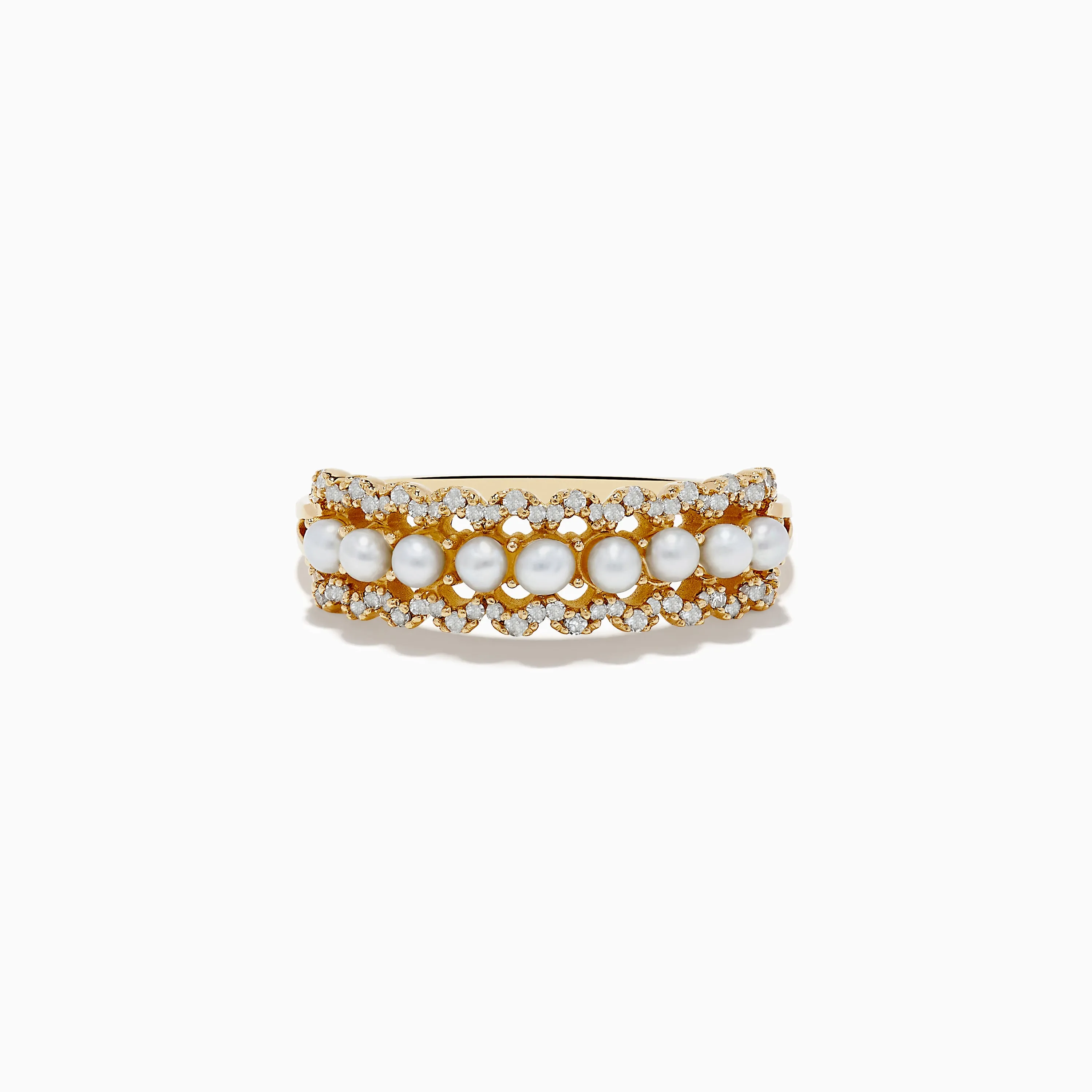 14K Yellow Gold Pearl and Diamond Ring sold by Effy