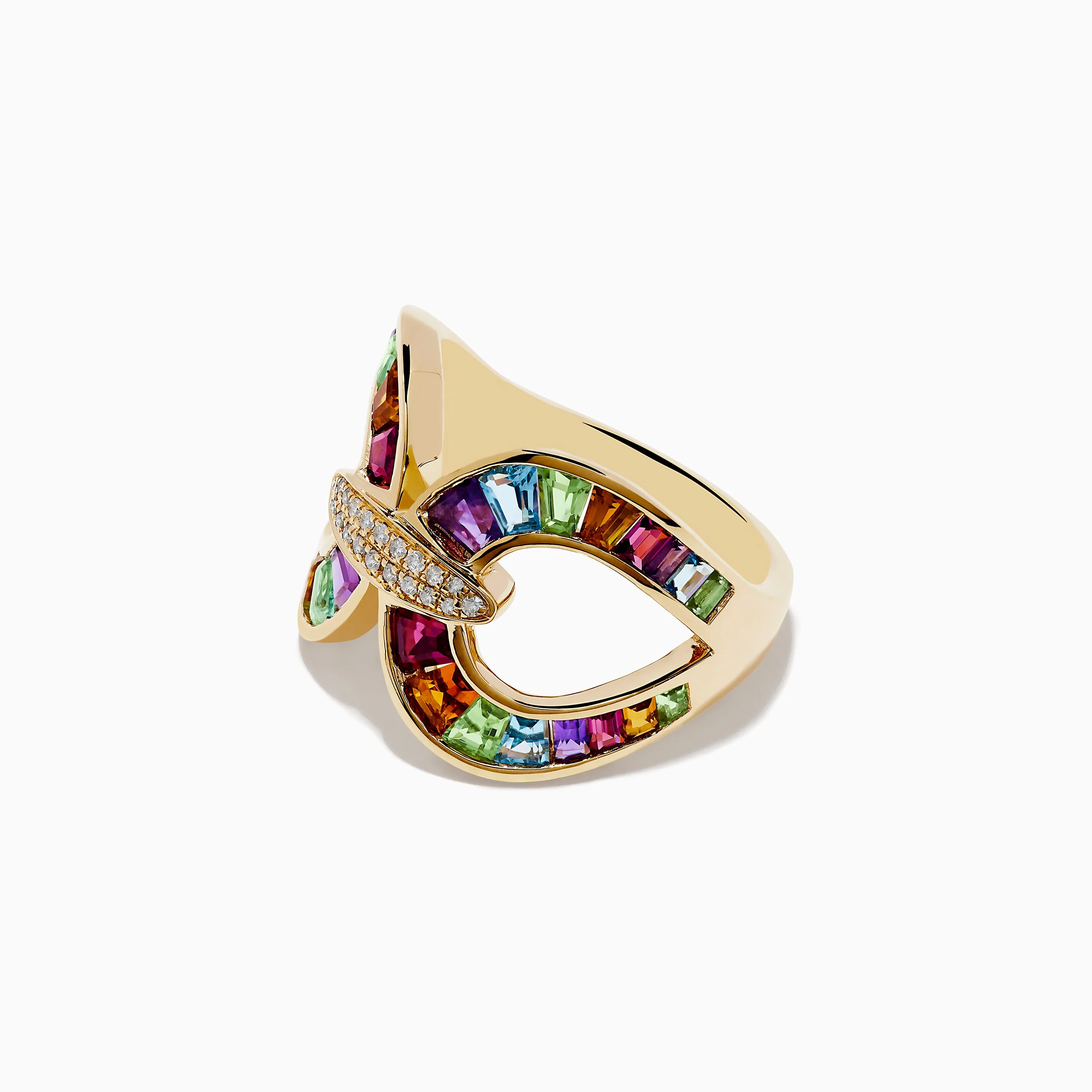 Mosaic 14K Yellow Gold Semi Precious and Diamond Ring sold by Effy product image thumbnail 2