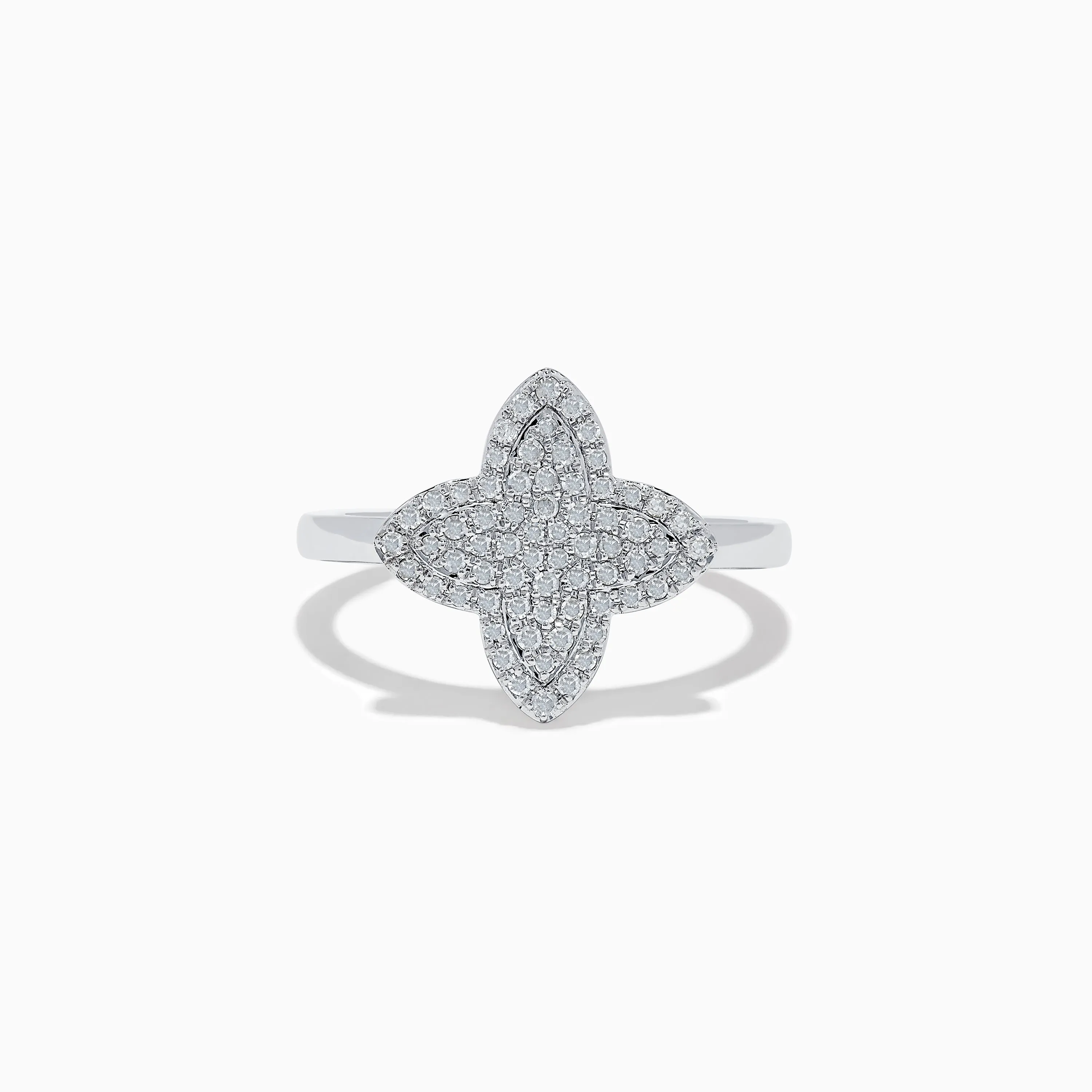 Novelty 14K White Gold Diamond Clover Ring sold by Effy