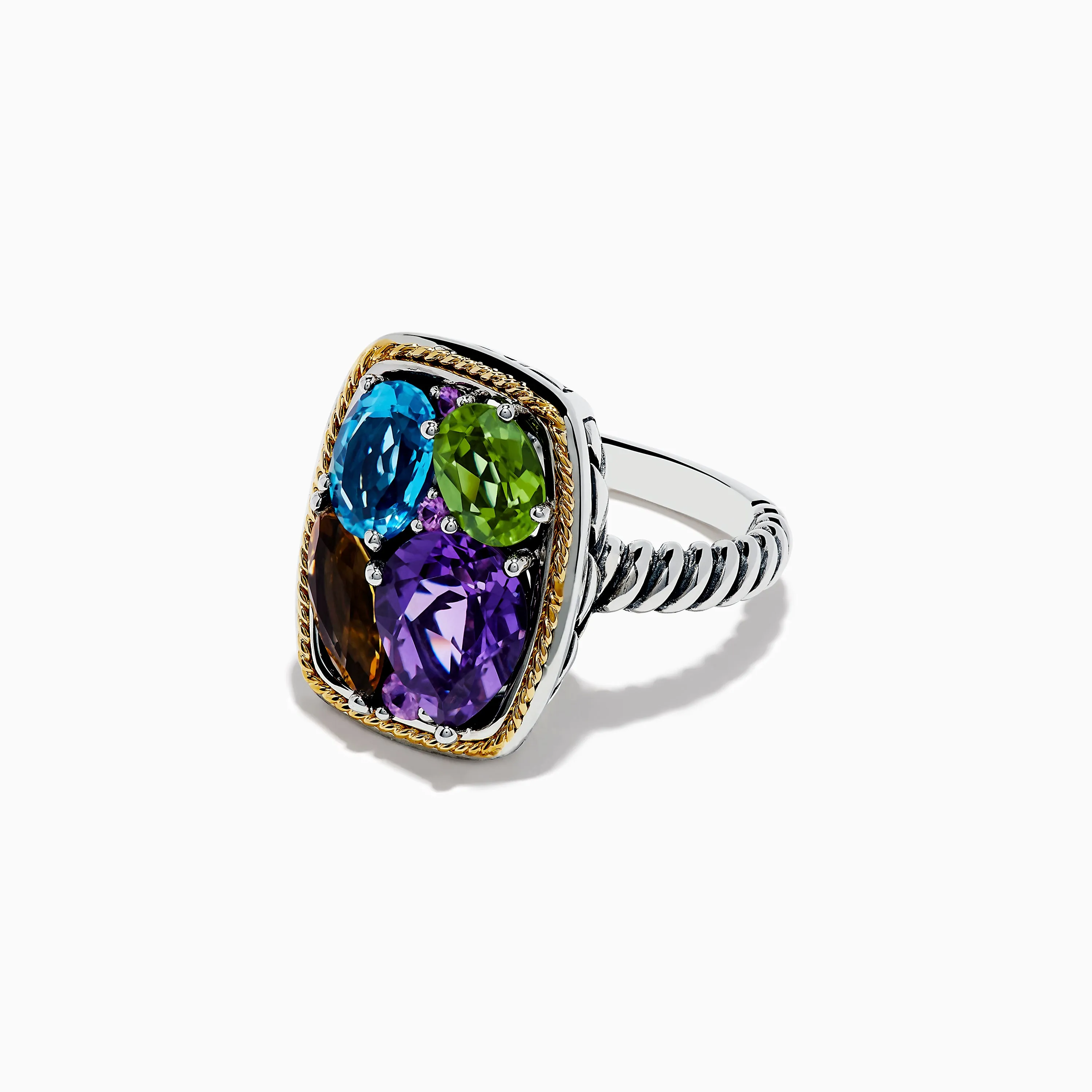 Mosaic 925 Sterling Silver & 18K Gold Multi Color Ring sold by Effy product image thumbnail 2