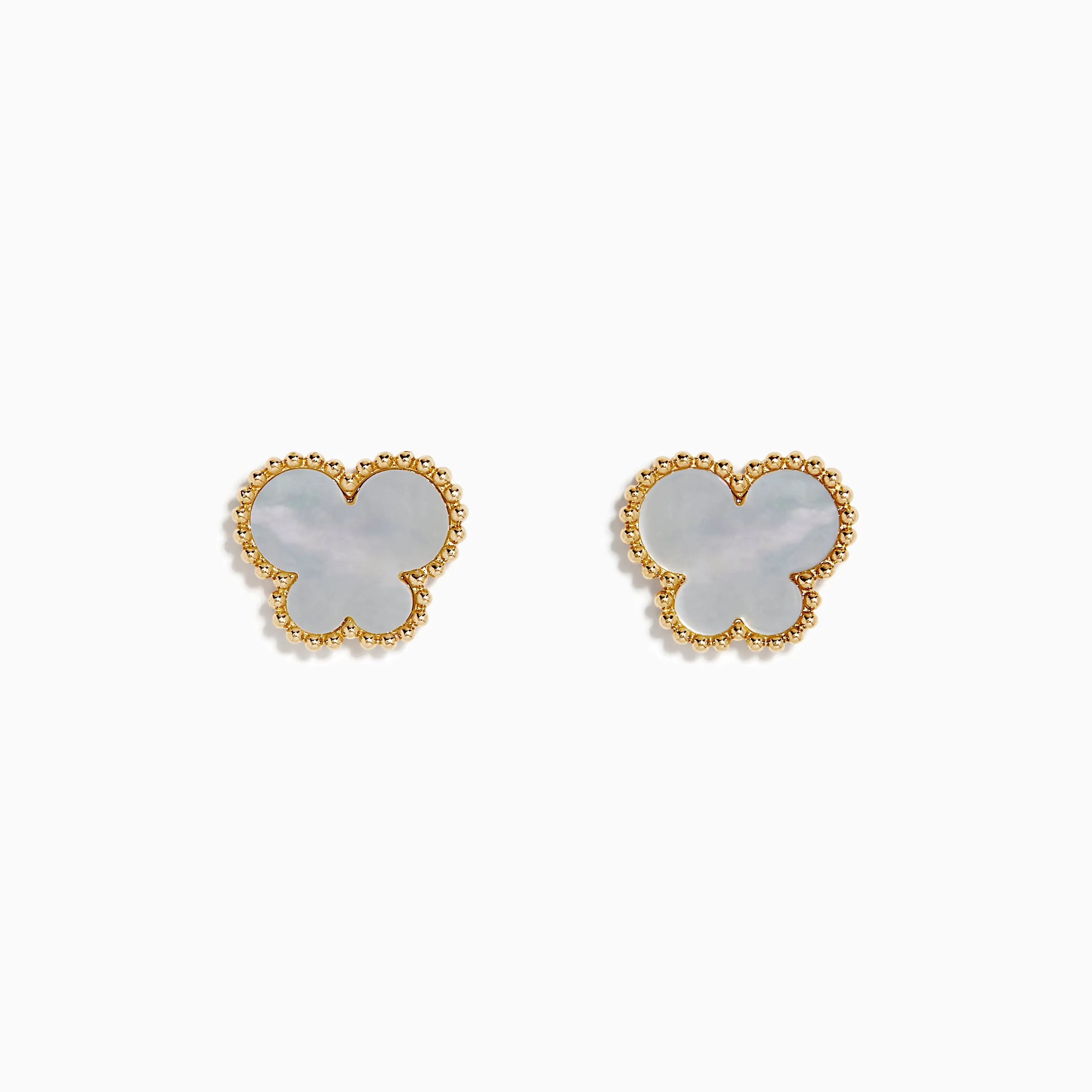 Novelty 14K Yellow Gold Mother of Pearl Butterfly Earrings sold by Effy