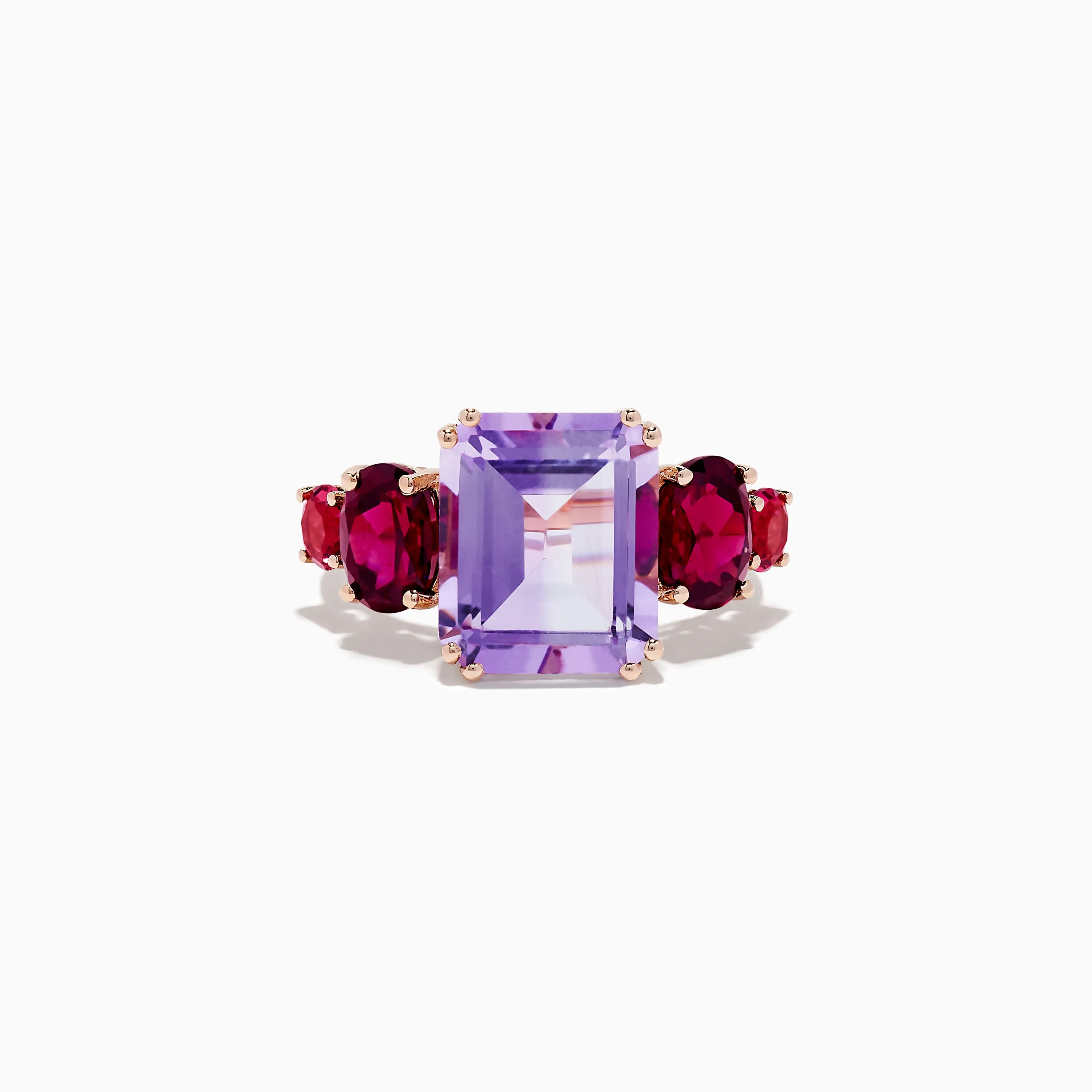 14K Rose Gold Amethyst, Rhodolite and Pink Tourmaline Ring sold by Effy