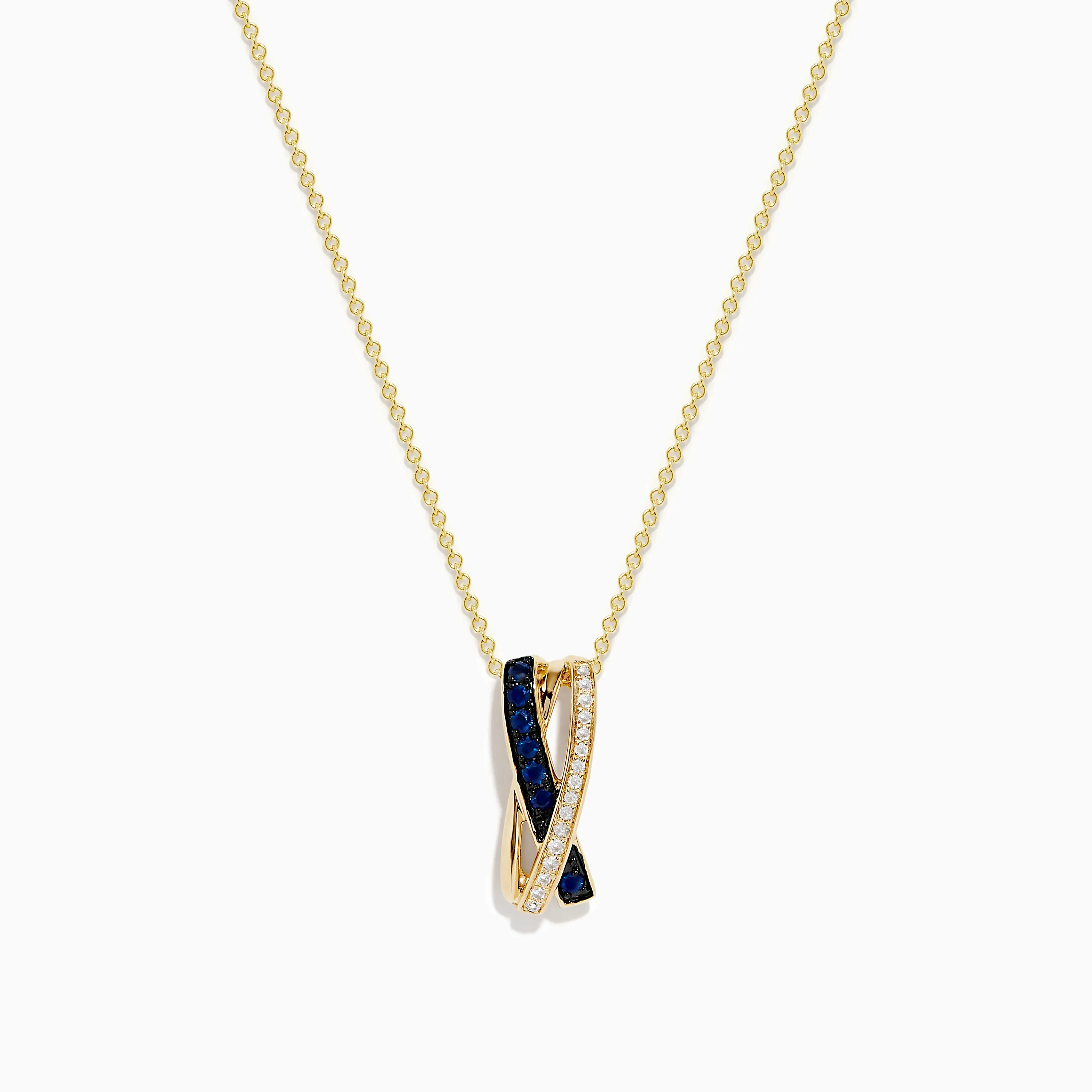 Royale Bleu 14K Yellow Gold Blue Sapphire and Diamond Pendant sold by Effy