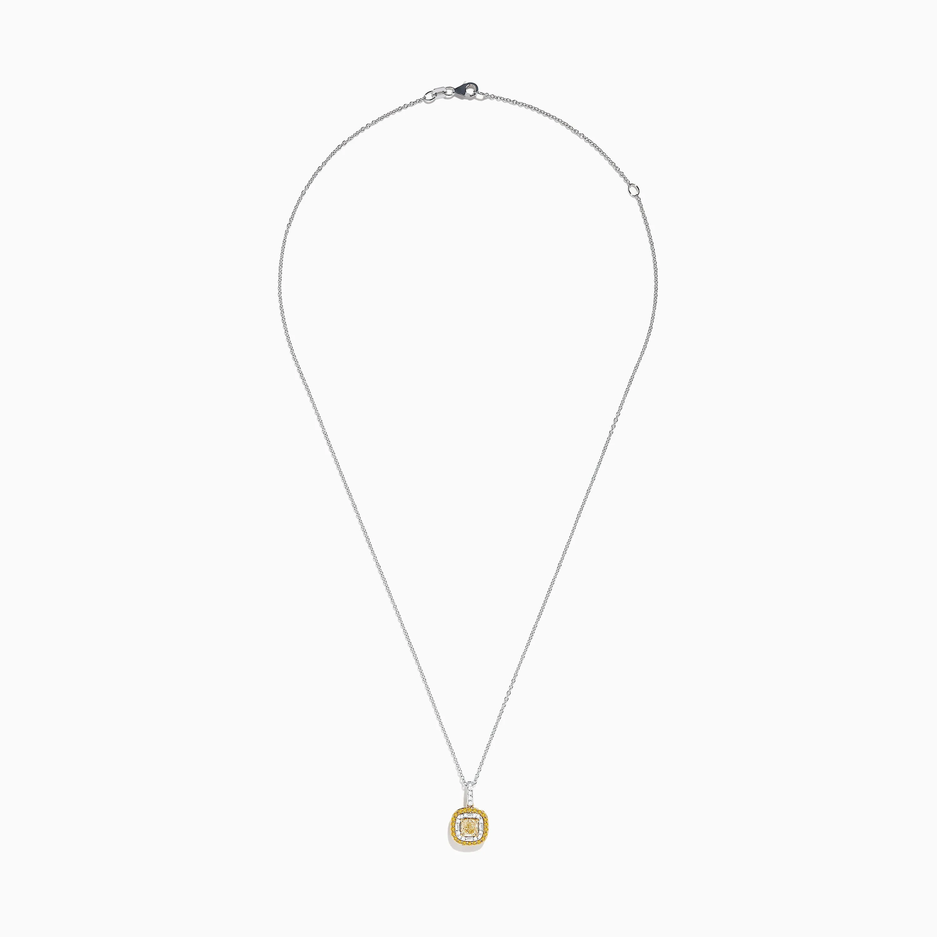 Canare 14K 2-Tone Gold Cushion Double Halo Yellow Diamond Pendant sold by Effy product image thumbnail 2