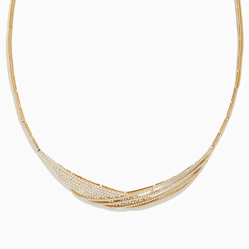D'oro 14K Yellow Gold Diamond Statement Collar Necklace 2.75 TCW sold by Effy