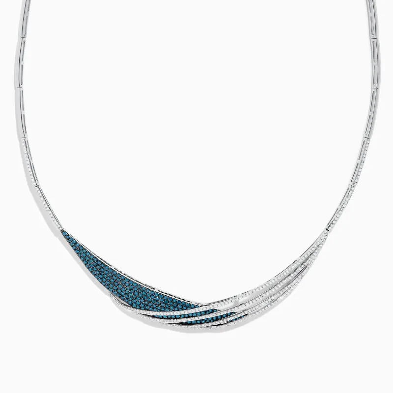 Bella Bleu 14K White Gold Blue and White Diamond Necklace sold by Effy