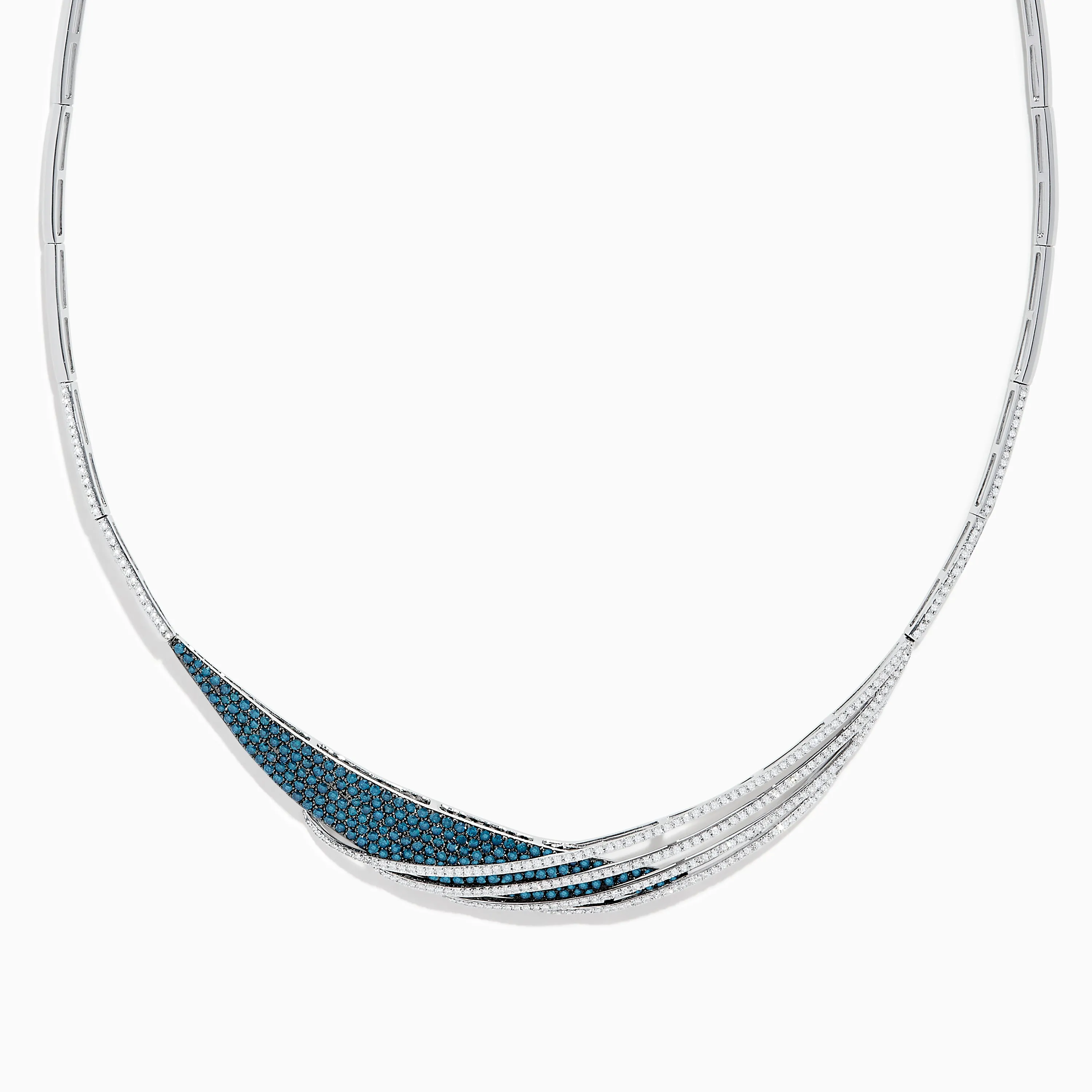 Bella Bleu 14K White Gold Blue and White Diamond Necklace sold by Effy