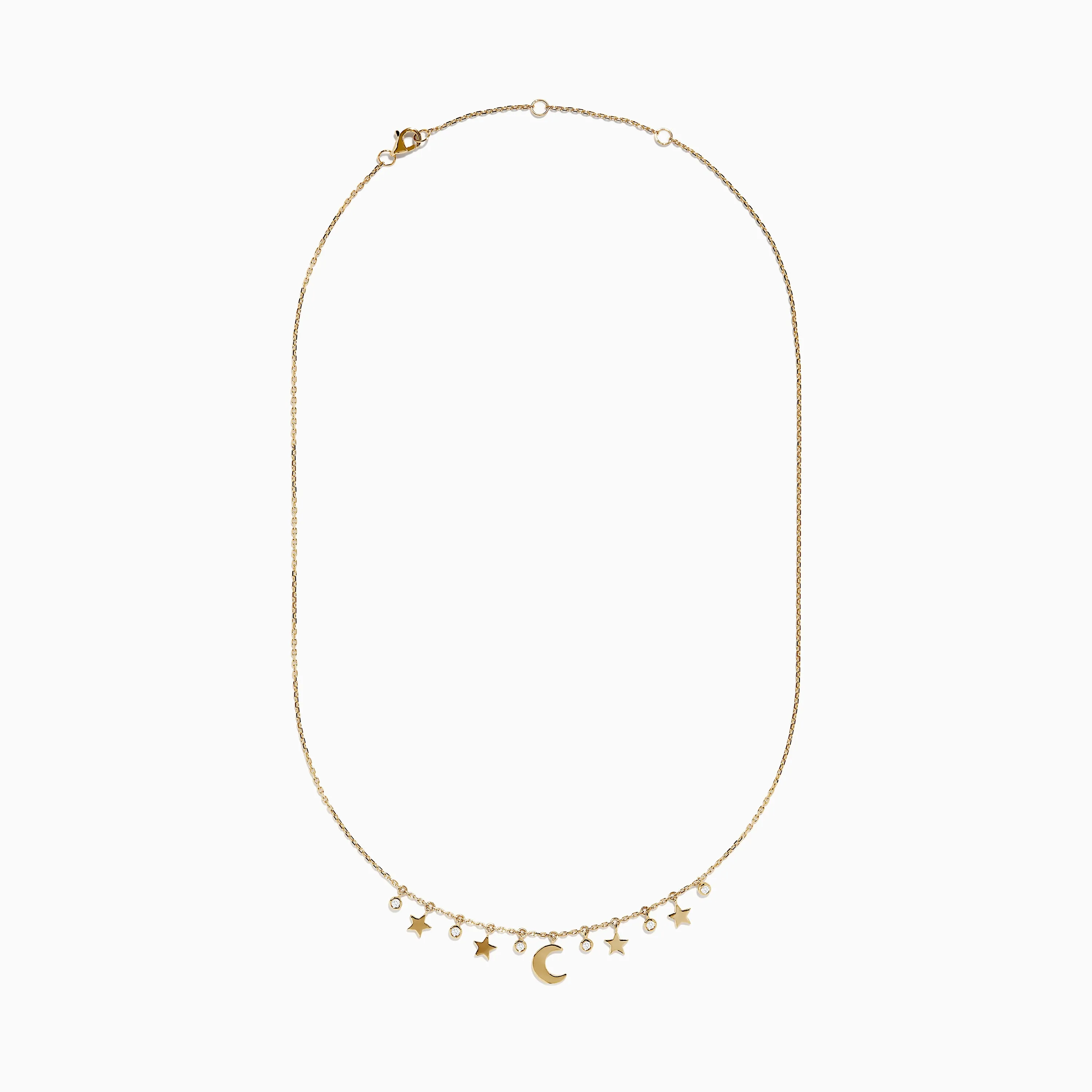Novelty 14K Yellow Gold Diamond Moon and Stars Necklace sold by Effy product image thumbnail 2