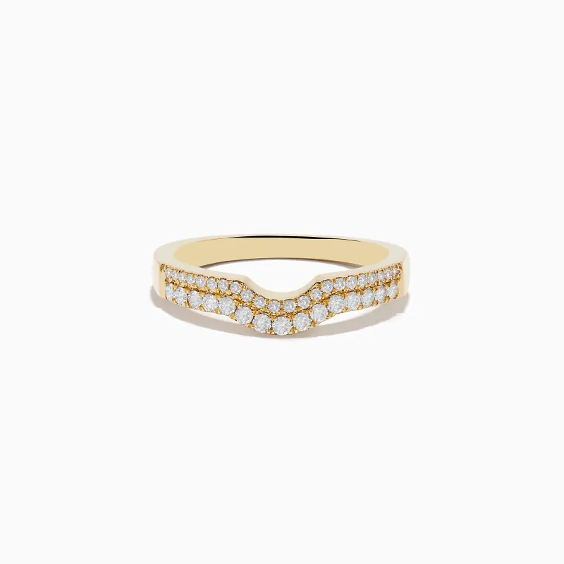 D'oro 14K Yellow Gold Curved Diamond Band 0.32 TCW sold by Effy