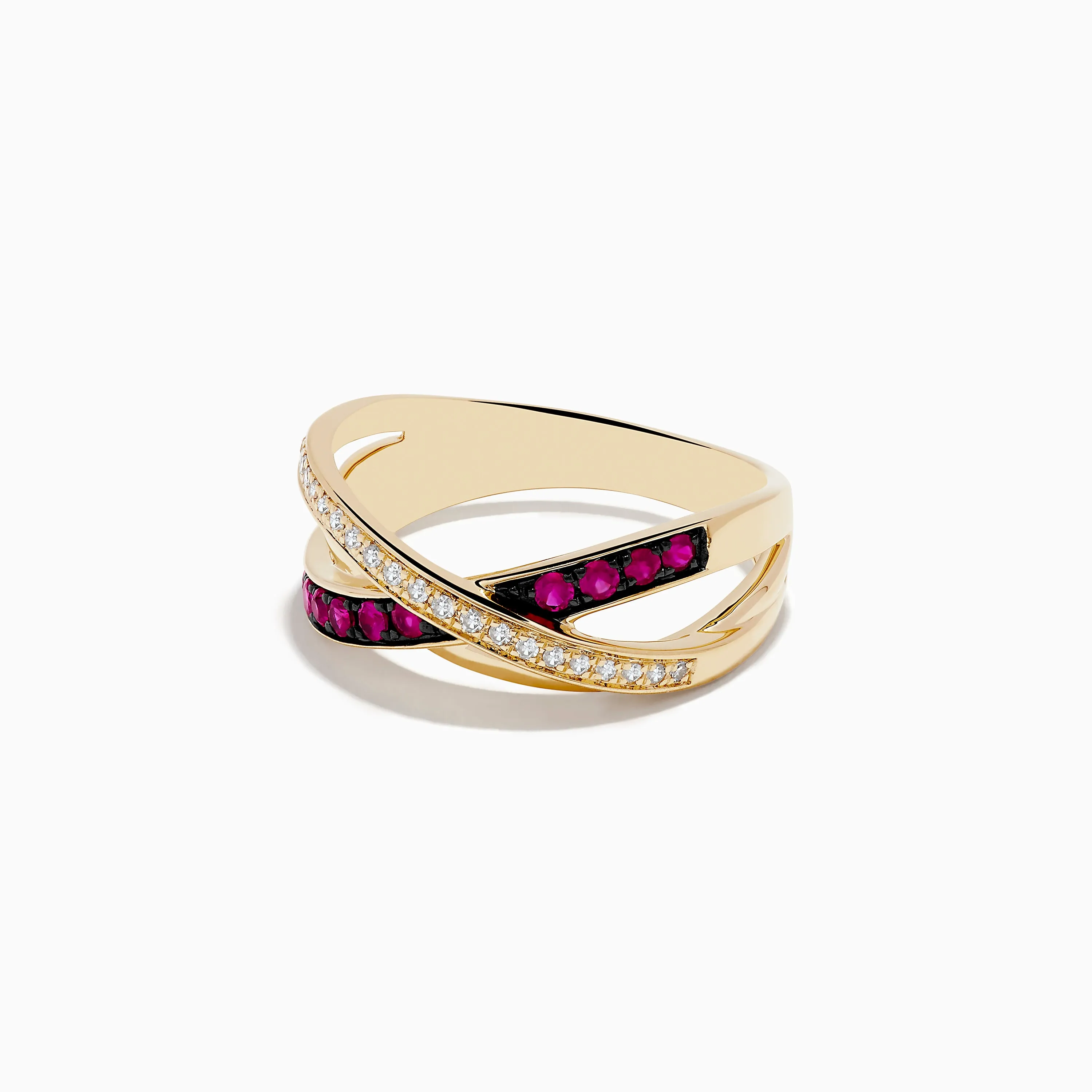 Ruby Royale 14K Yellow Gold Ruby and Diamond Crossover Band sold by Effy product image thumbnail 2