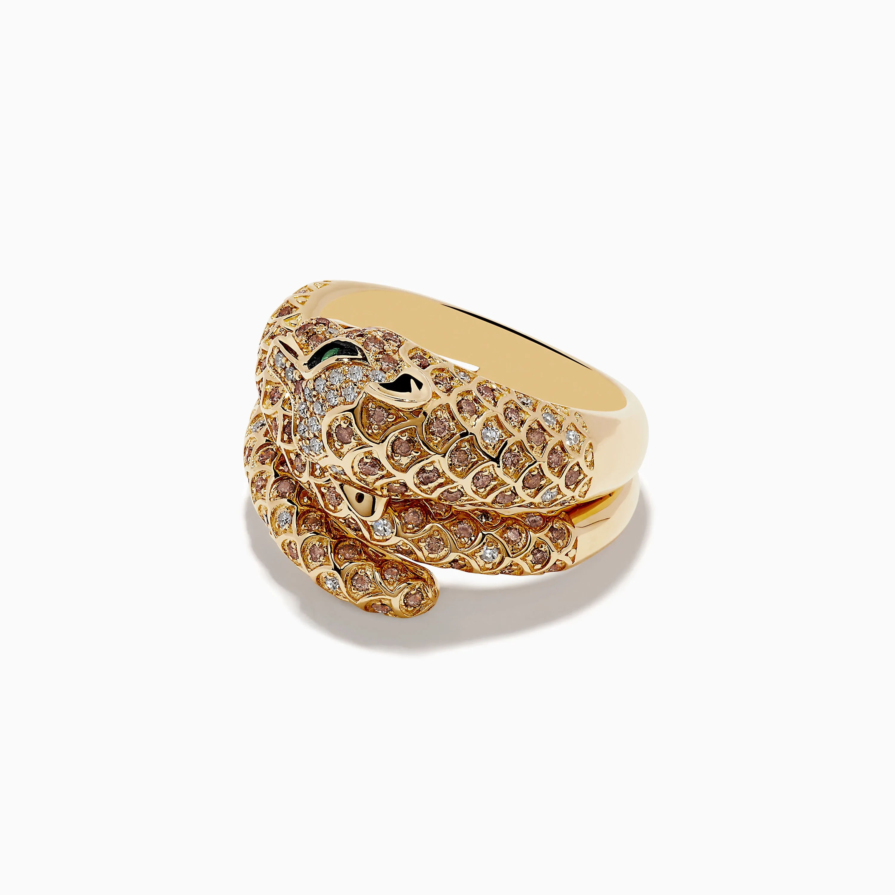Signature 14K Yellow Gold Emerald, Espresso, and White Diamond Ring sold by Effy product image thumbnail 3