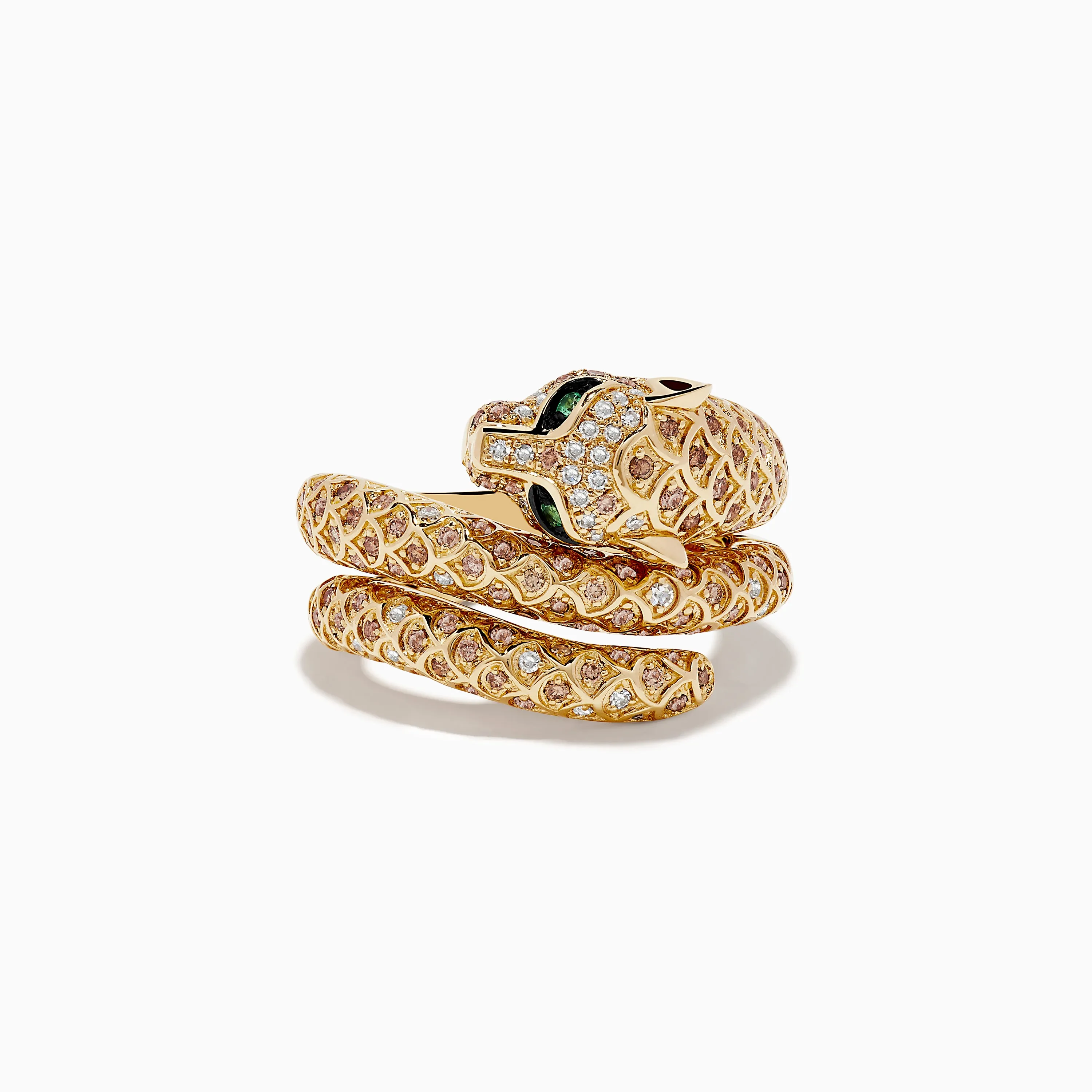 Signature 14K Yellow Gold Emerald, Espresso, and White Diamond Ring sold by Effy product image thumbnail 2