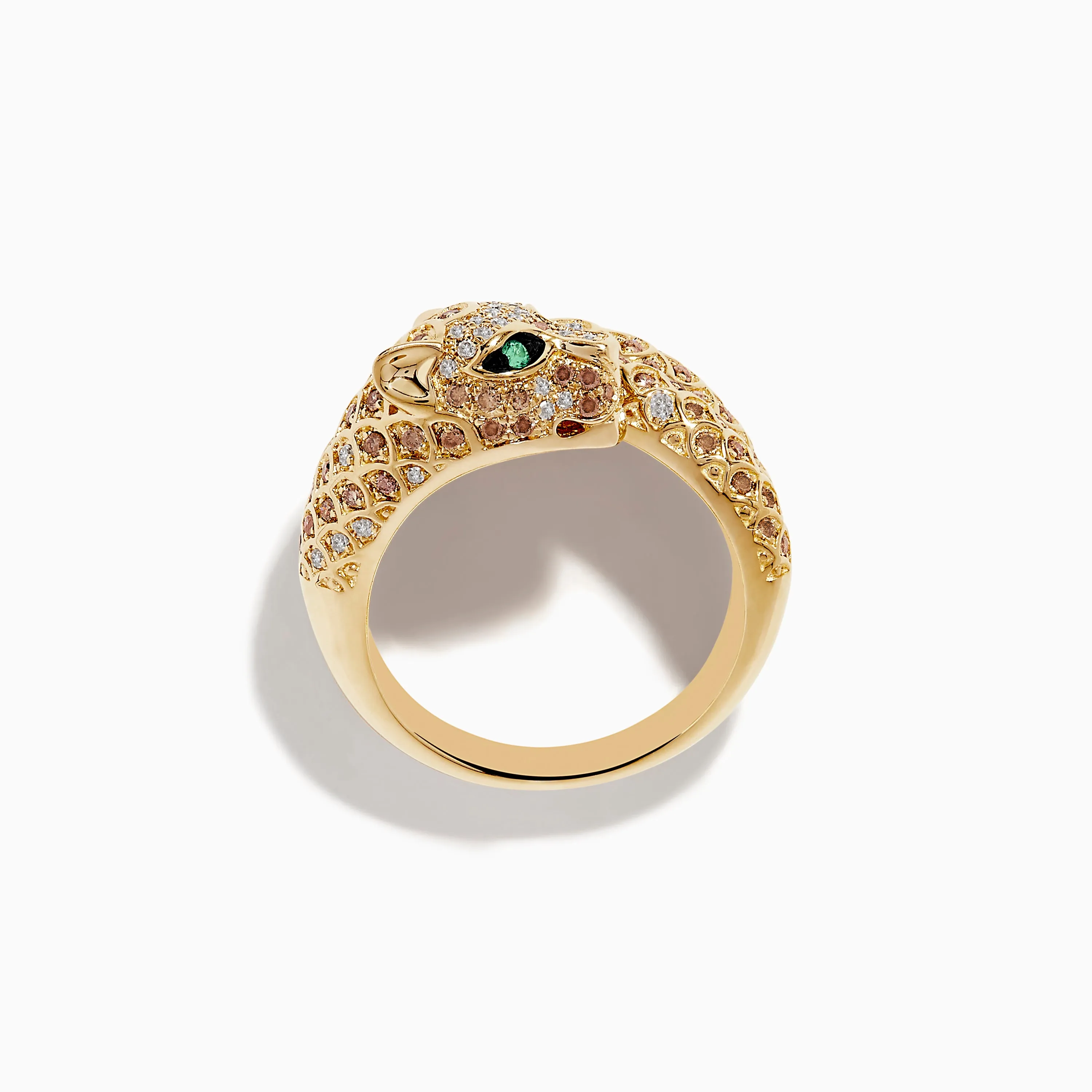 Signature 14K Yellow Gold Emerald, Espresso, and White Diamond Ring sold by Effy product image thumbnail 4