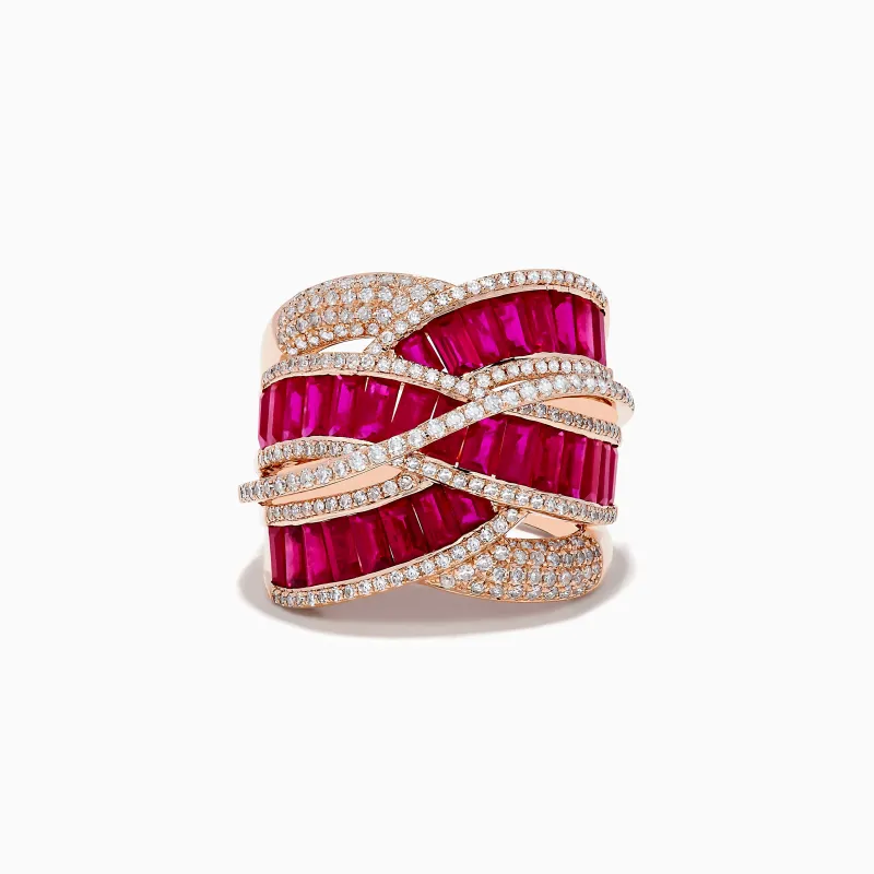Ruby Royale 14K Rose Gold Ruby and Diamond Cocktail Ring sold by Effy