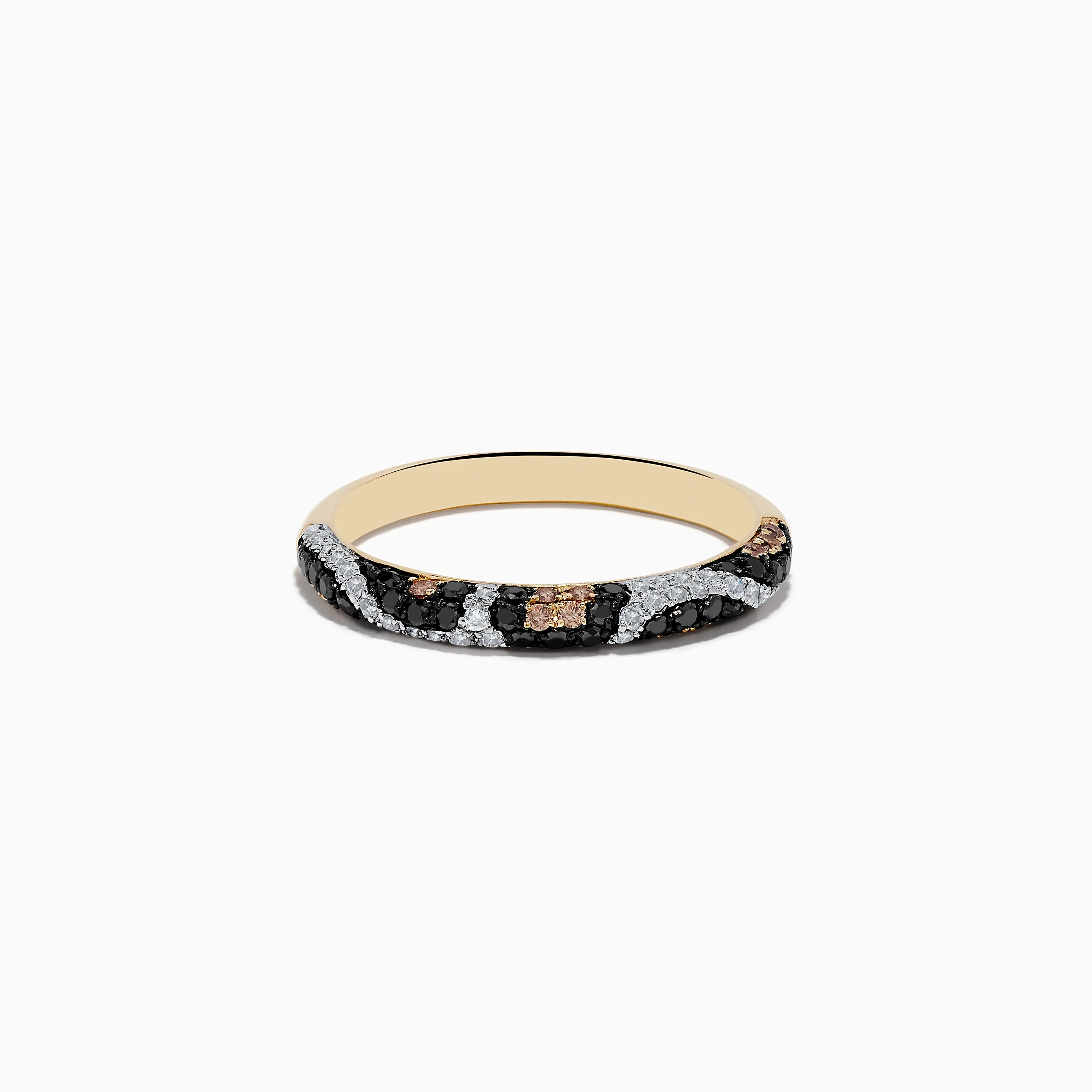 Signature 14K Yellow Gold Black, Espresso, and White Diamond Ring sold by Effy