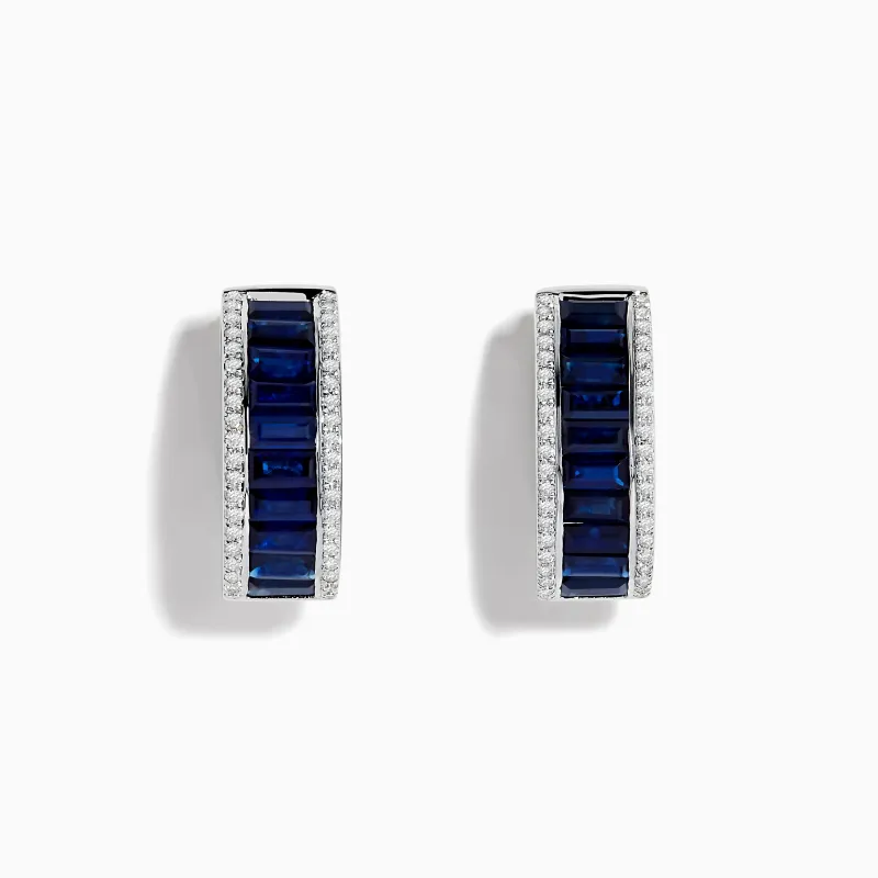 Royale Bleu 14K White Gold Blue Sapphire and Diamond Earrings sold by Effy