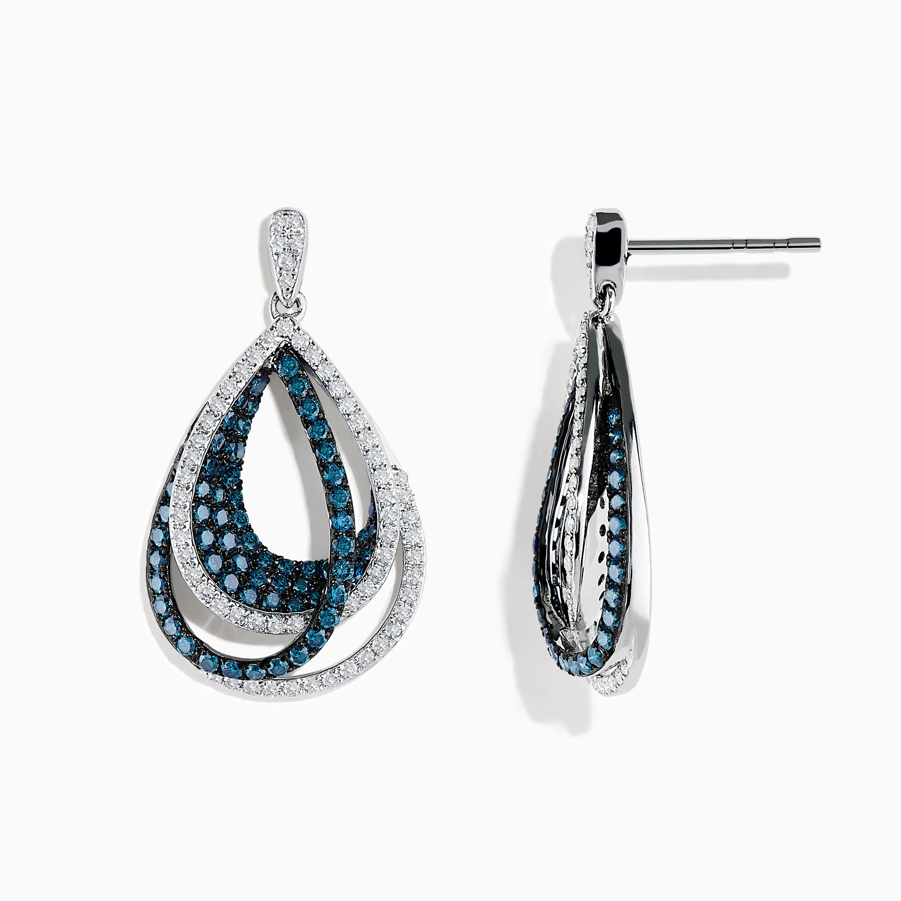 Bella Bleu 14K White Gold Blue and White Diamond Earrings sold by Effy product image thumbnail 2