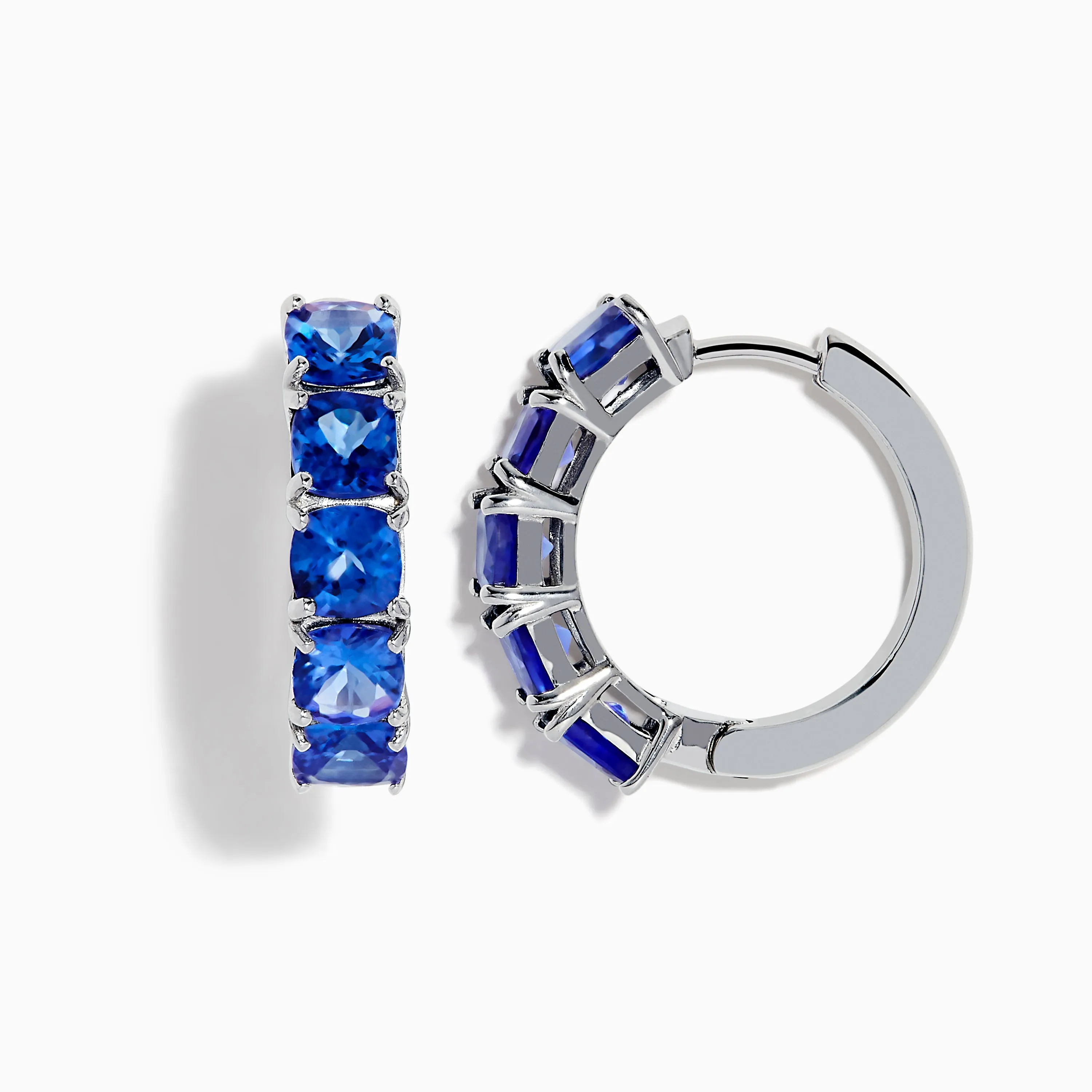 Nahla Siri Sterling Silver Cushion Cut Tanzanite 7/8" Hoop Earrings sold by Effy product image thumbnail 2