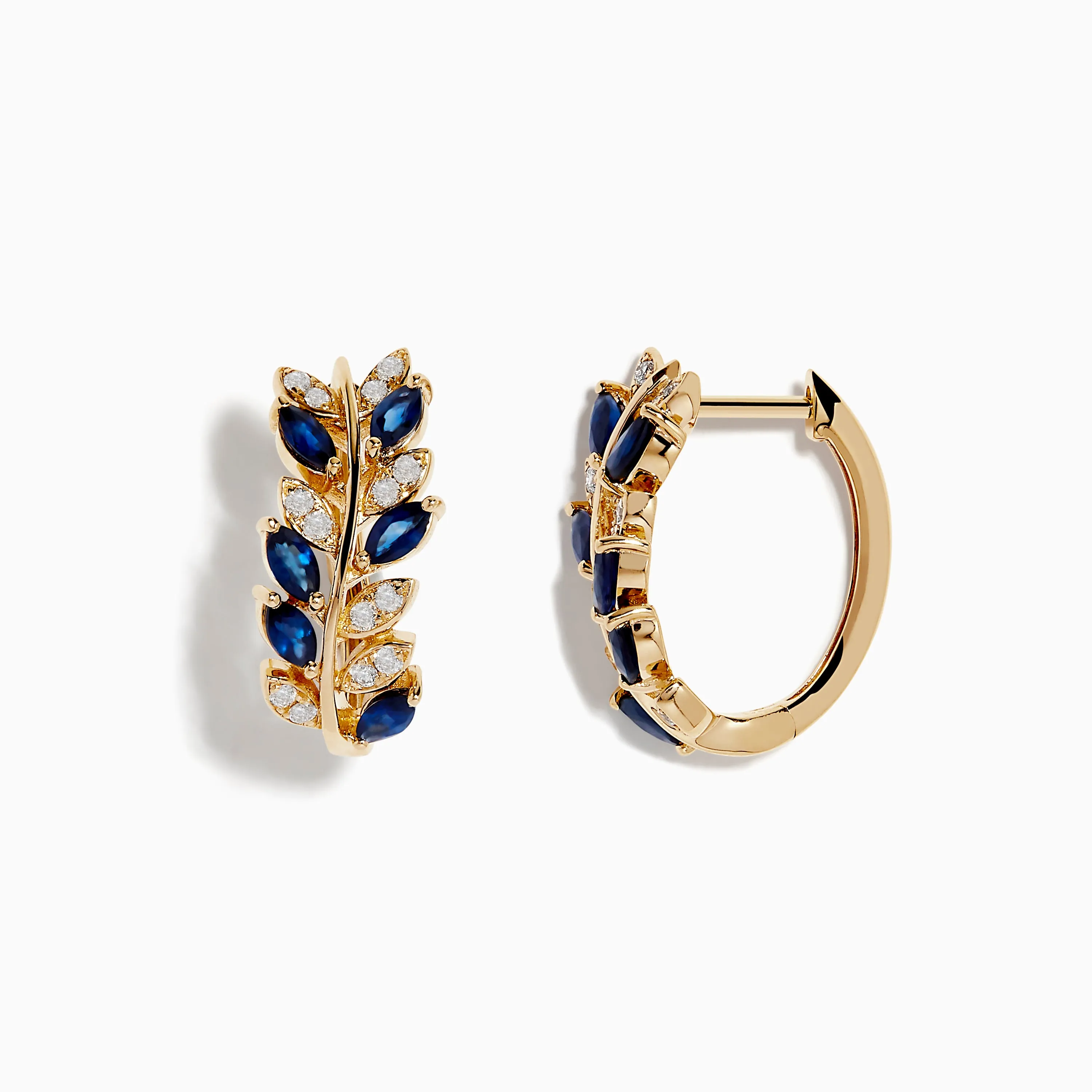 Royale Bleu 14K Yellow Gold Blue Sapphire and Diamond Earrings sold by Effy product image thumbnail 2