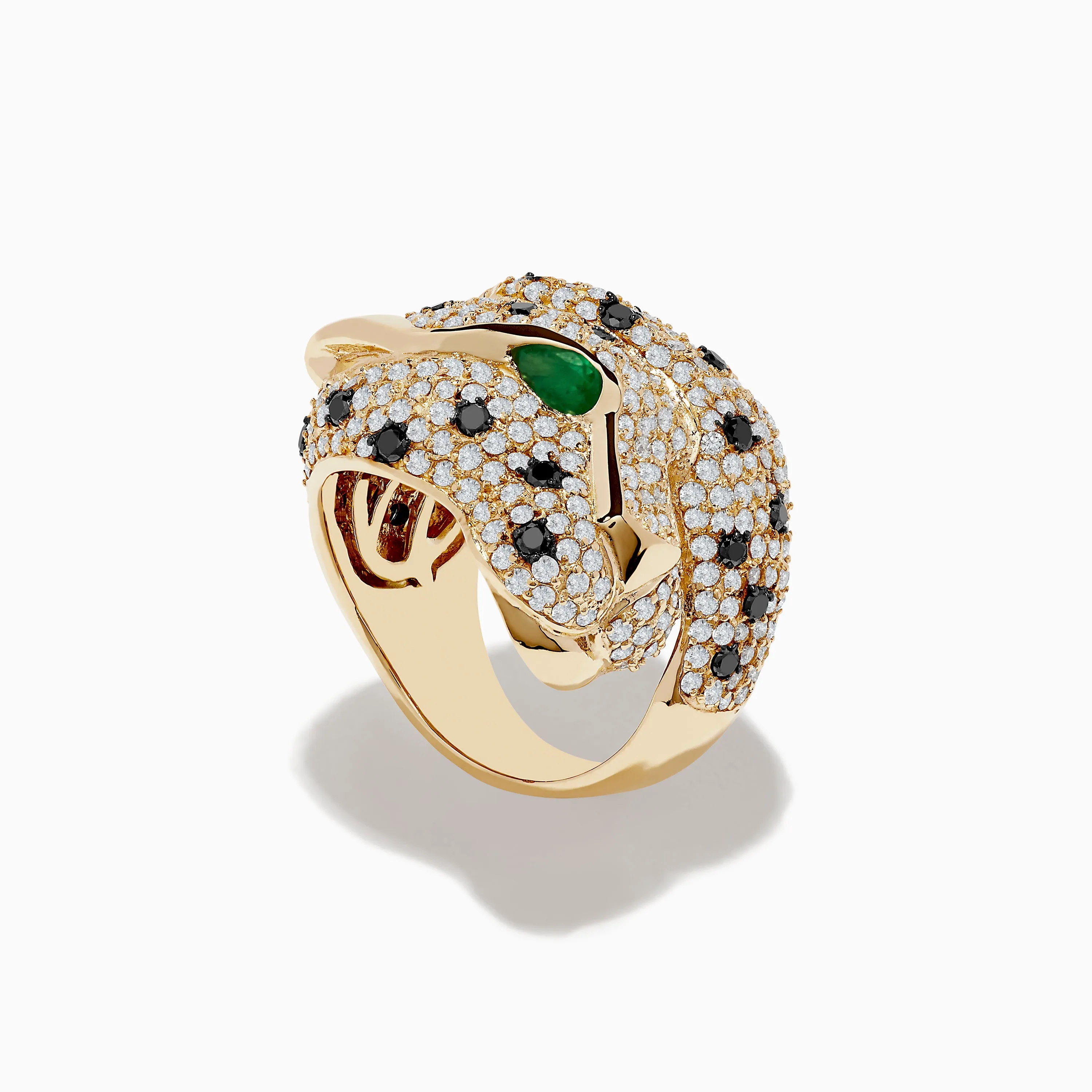 Signature 14K Yellow Gold Emerald, Black and White Diamond Ring sold by Effy product image thumbnail 3