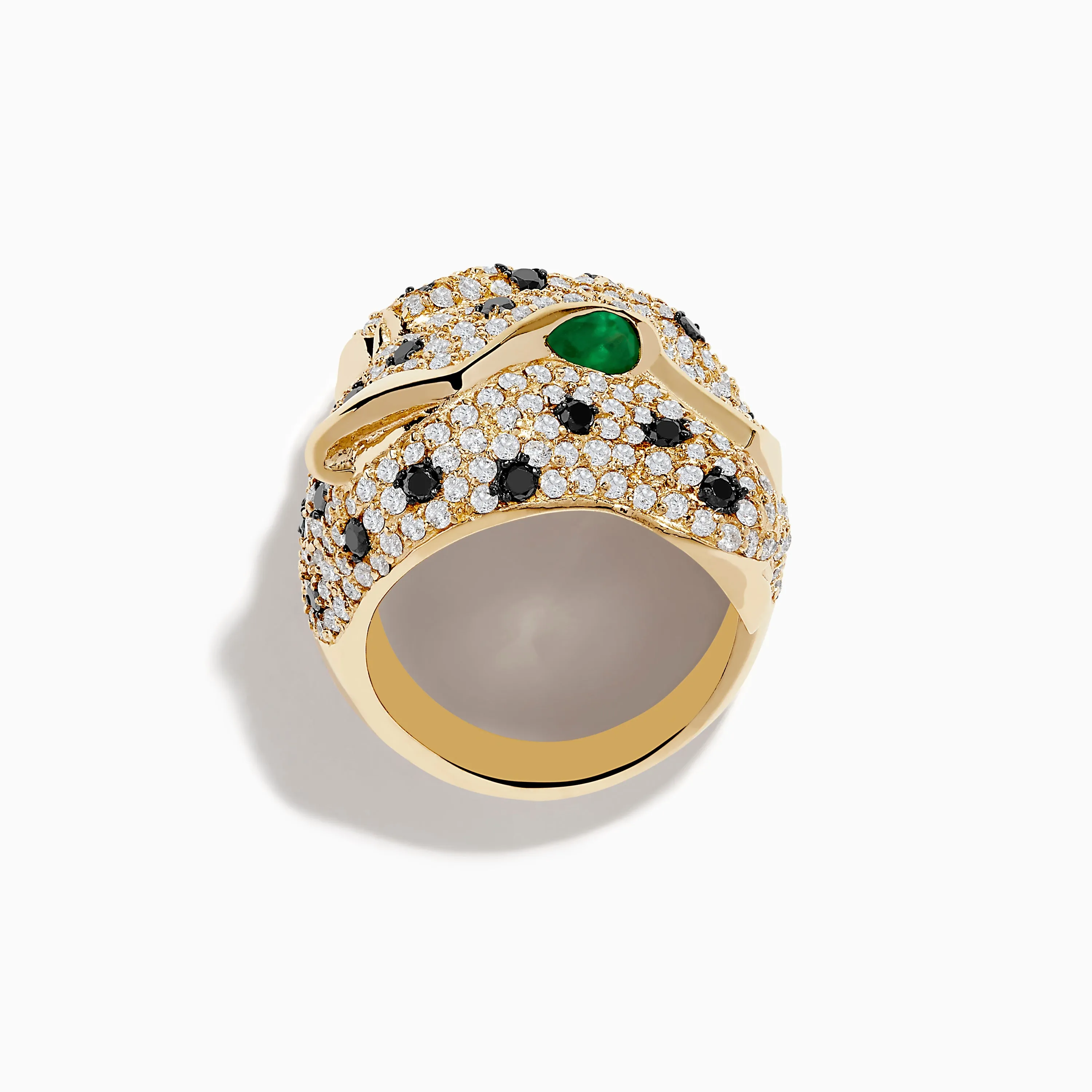 Signature 14K Yellow Gold Emerald, Black and White Diamond Ring sold by Effy product image thumbnail 4
