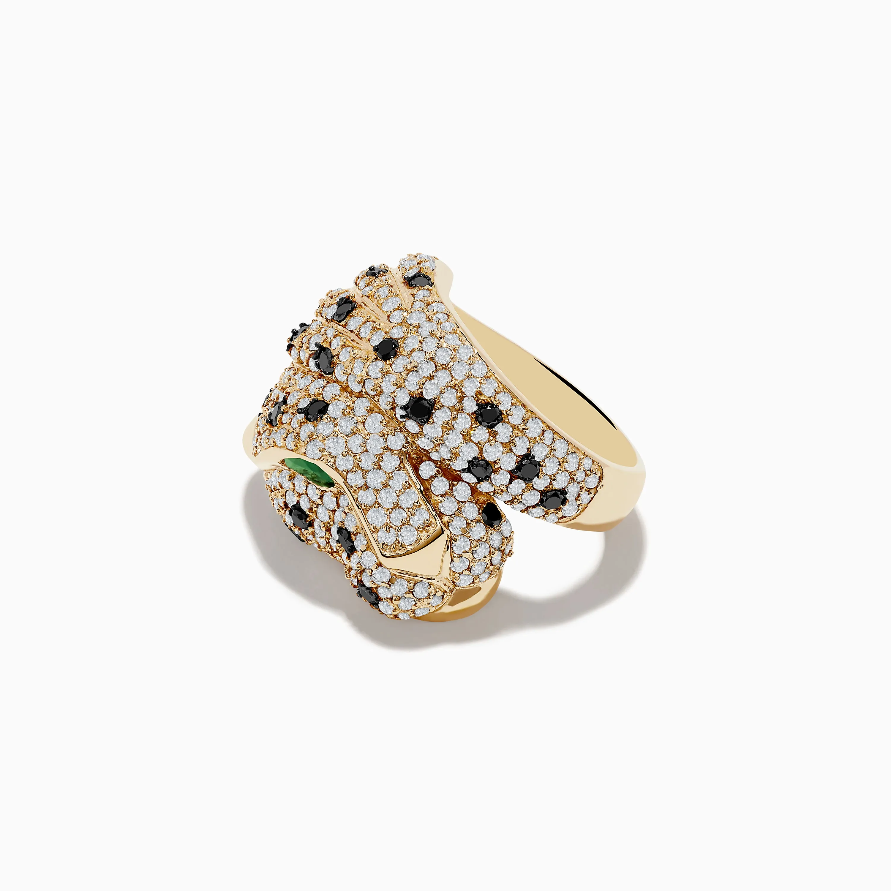 Signature 14K Yellow Gold Emerald, Black and White Diamond Ring sold by Effy product image thumbnail 2