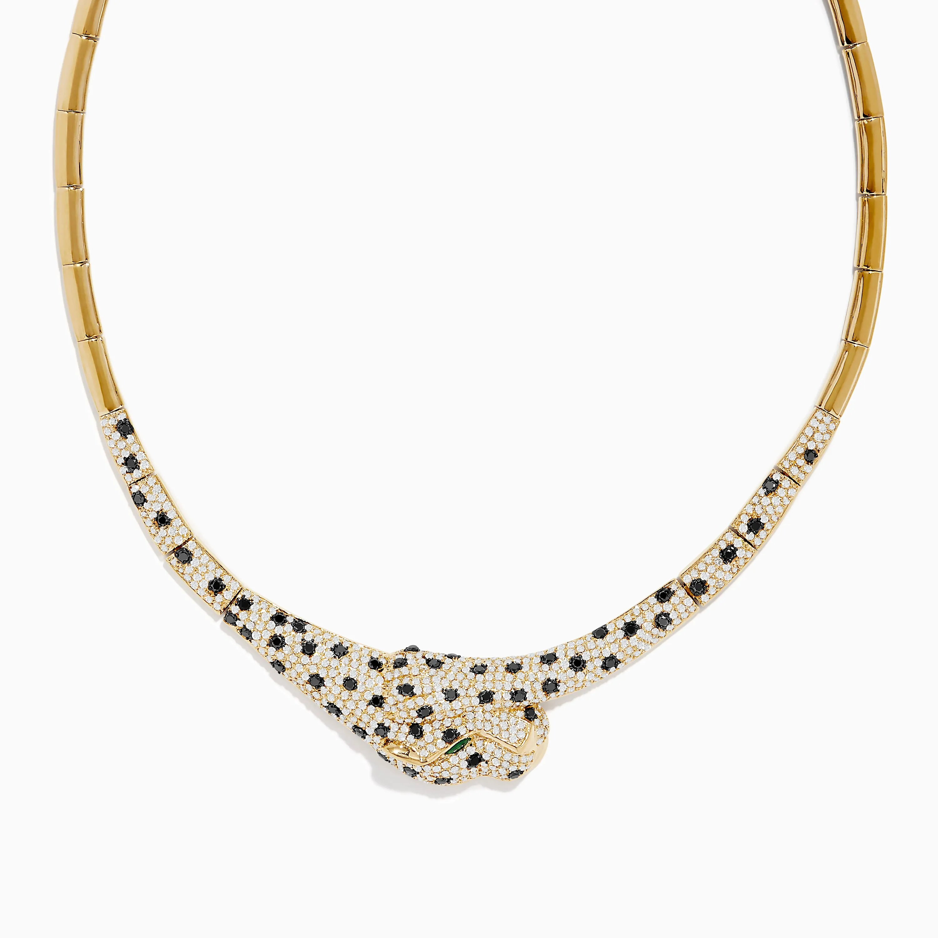 Signature 14K Yellow Gold Emerald, Black and White Diamond Necklace sold by Effy
