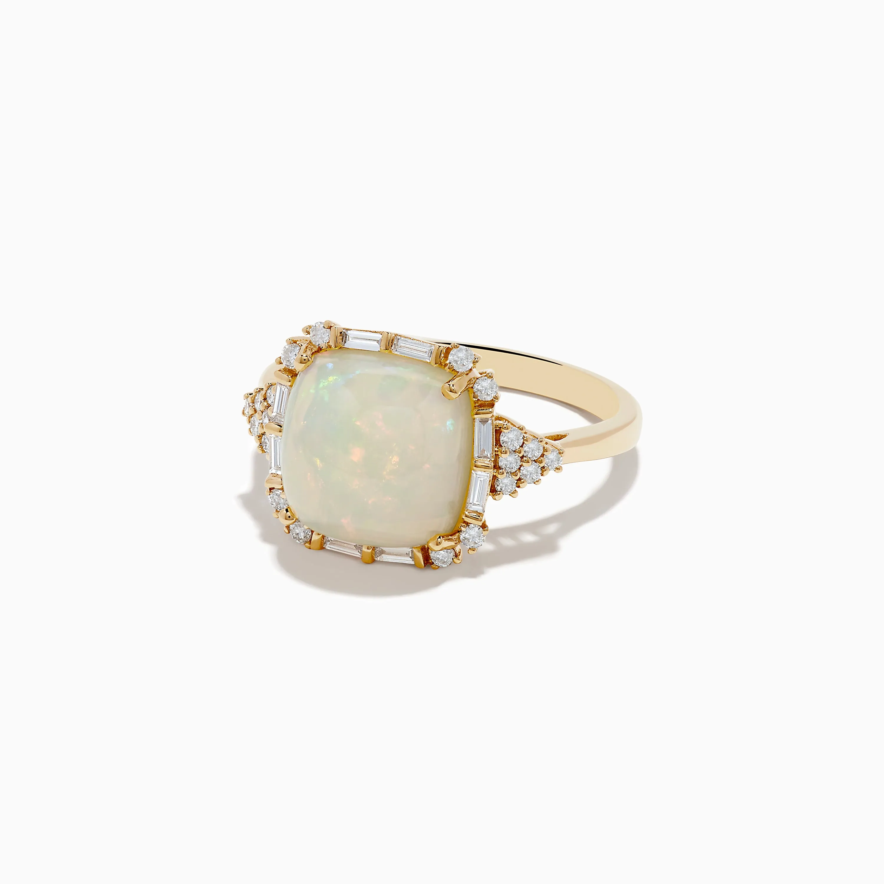 Aurora 14K Yellow Gold Opal and Diamond Ring sold by Effy product image thumbnail 2