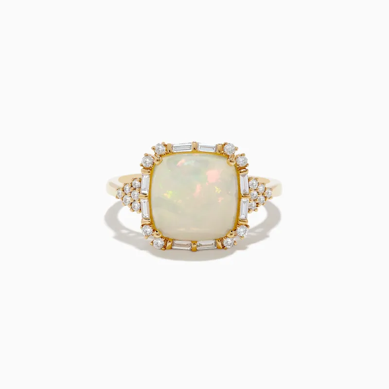 Aurora 14K Yellow Gold Opal and Diamond Ring sold by Effy