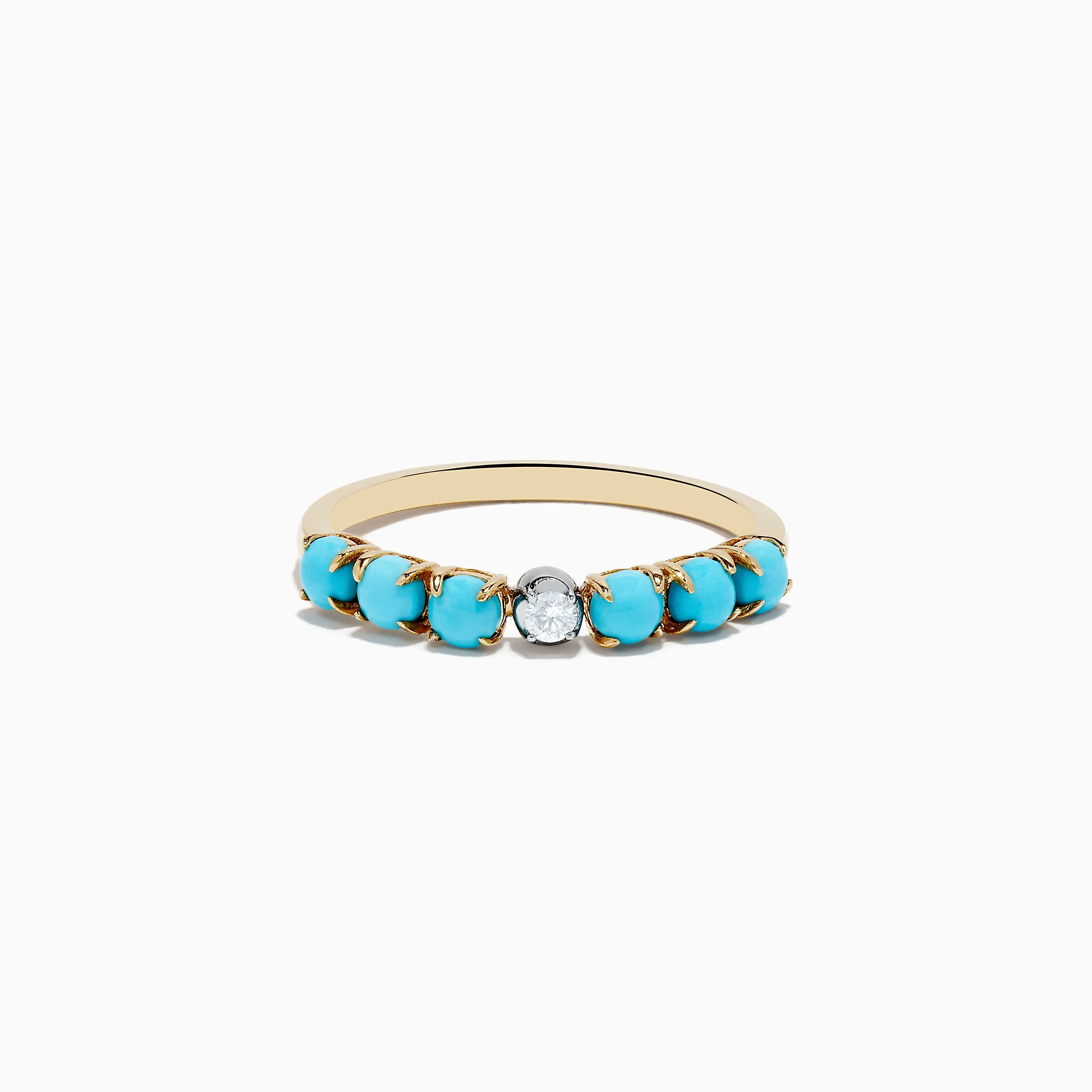 14K Two-Tone Gold Turquoise and Diamond Ring sold by Effy