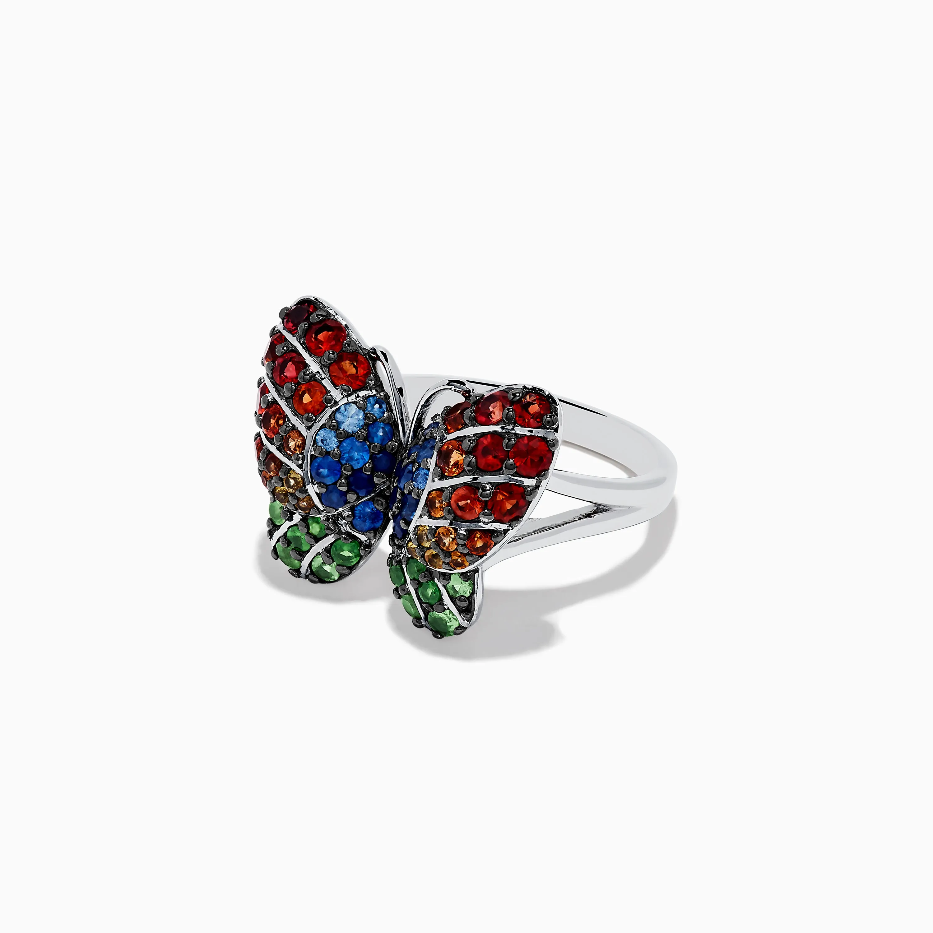 Nature Sterling Silver Multi Sapphires Butterfly Ring sold by Effy product image thumbnail 2