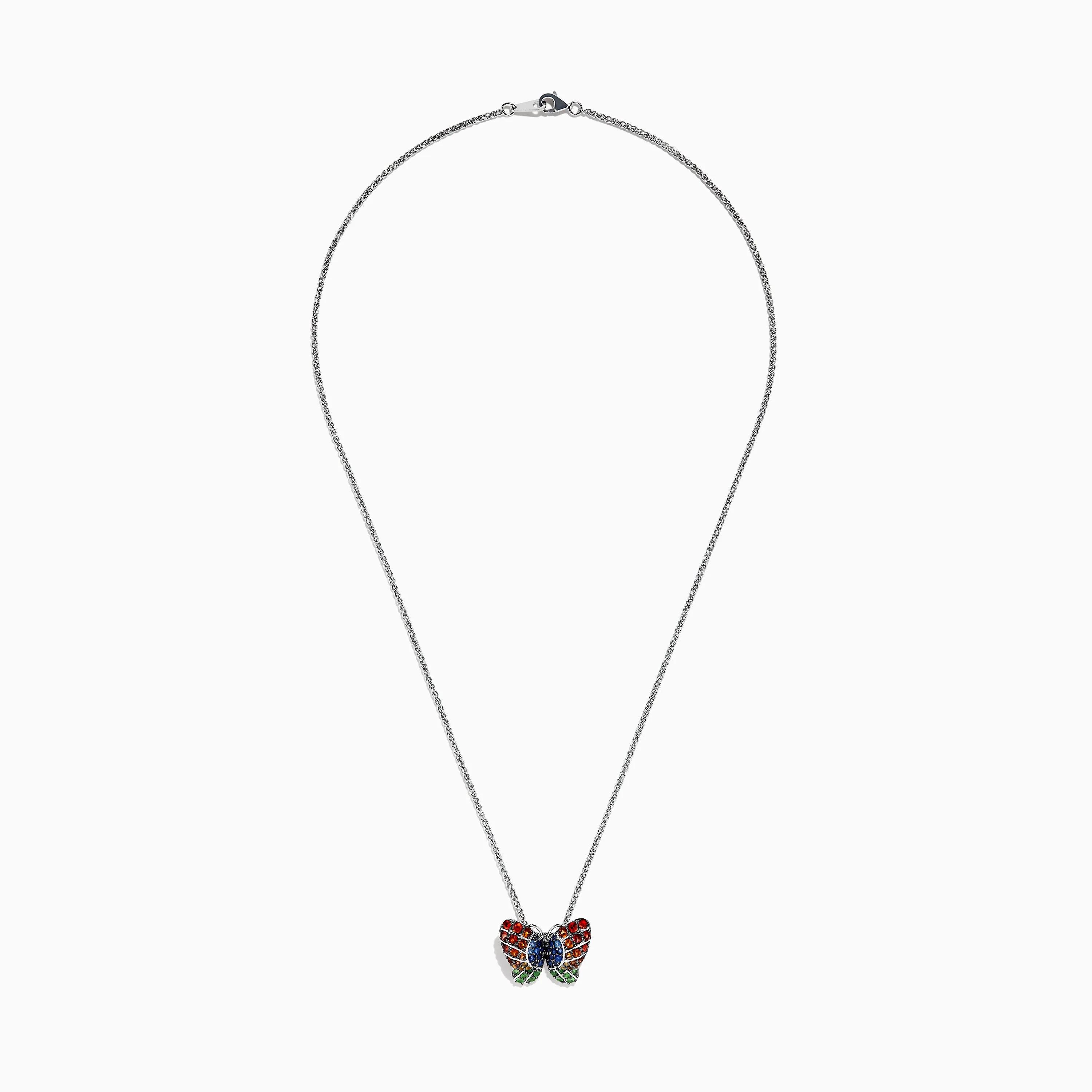 Nature Sterling Silver Multi Sapphires Butterfly Pendant sold by Effy product image thumbnail 2