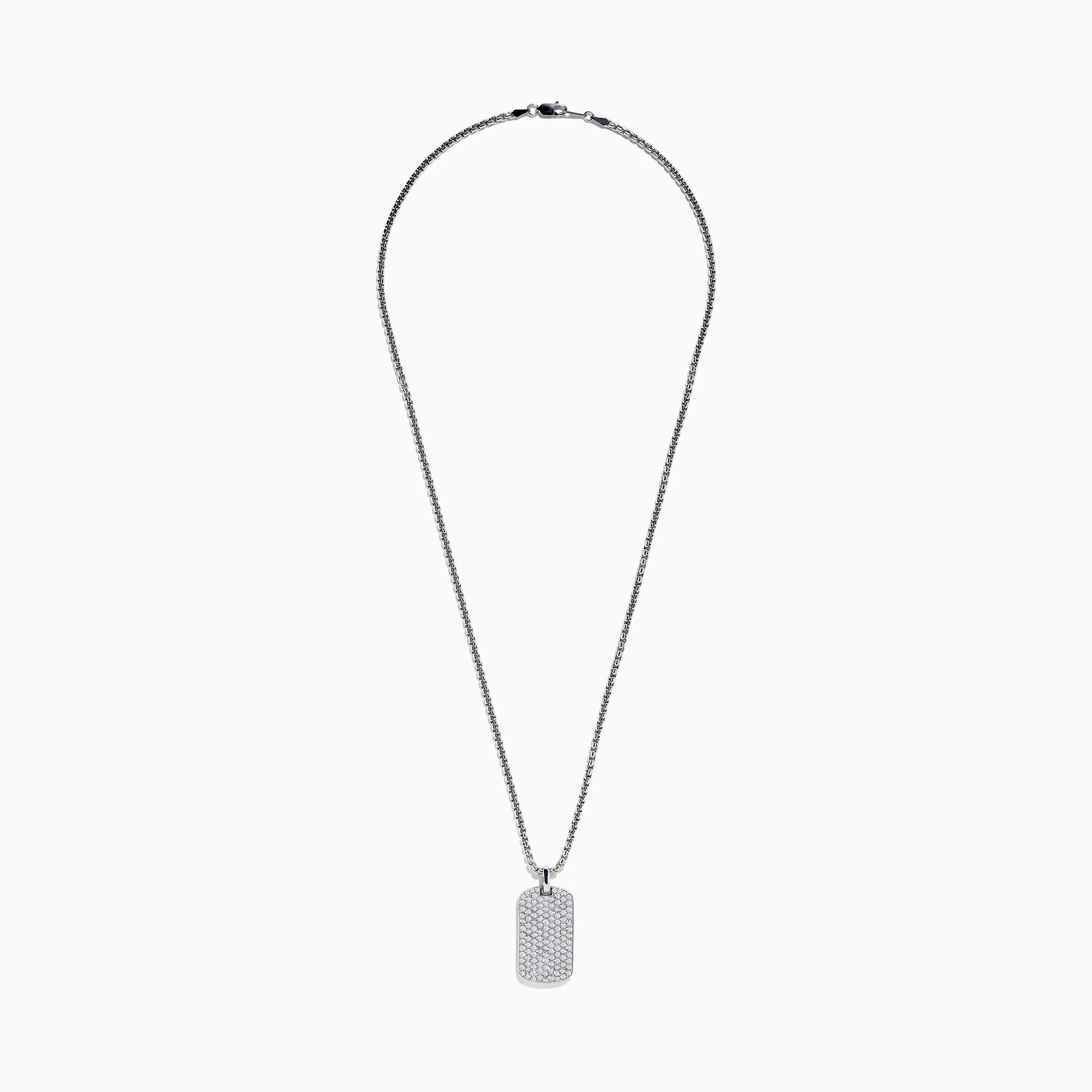 Men's 925 Sterling Silver White Sapphire Dog Tag Pendant sold by Effy product image thumbnail 2