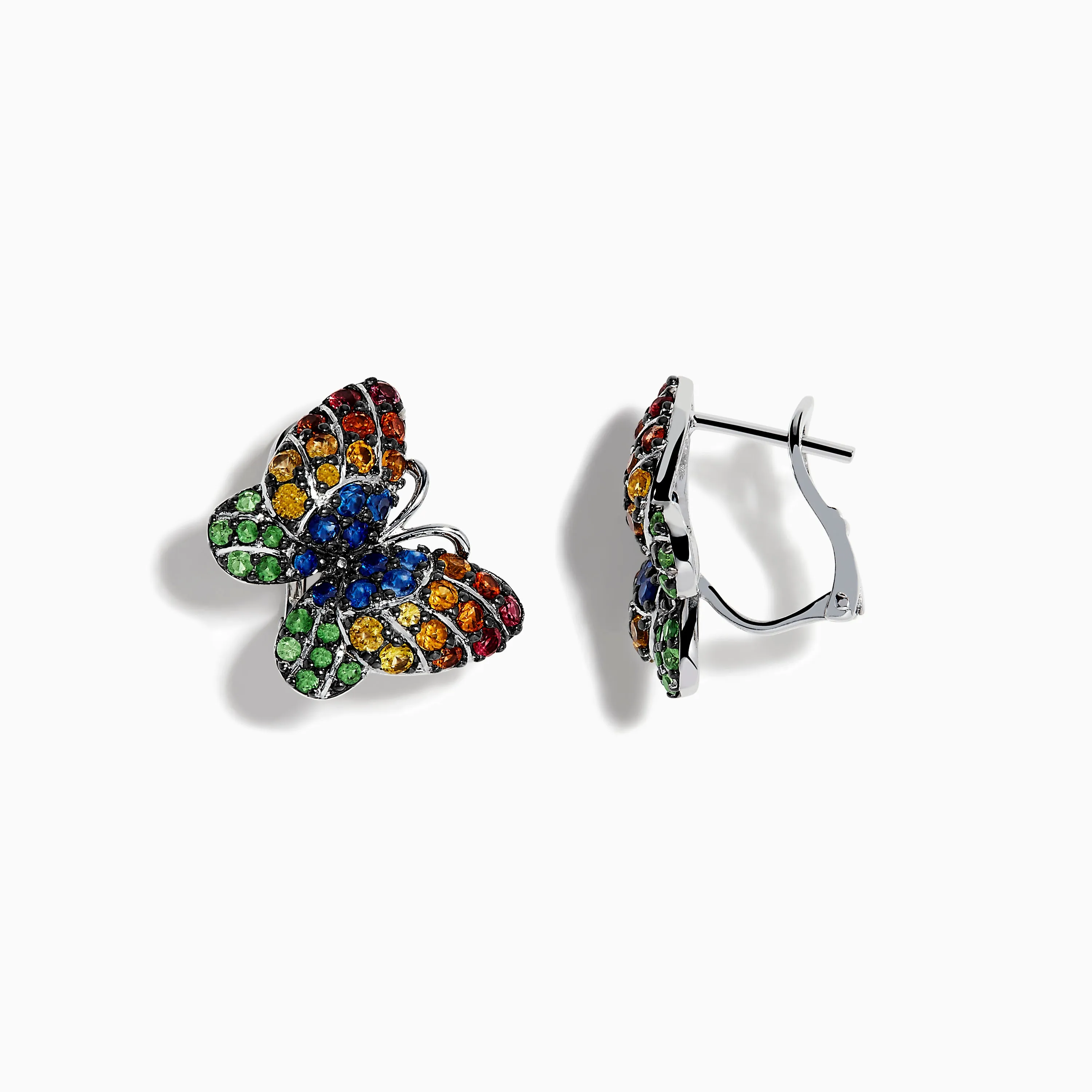 Nature Sterling Silver Multi Gemstone Butterfly Earrings sold by Effy product image thumbnail 2