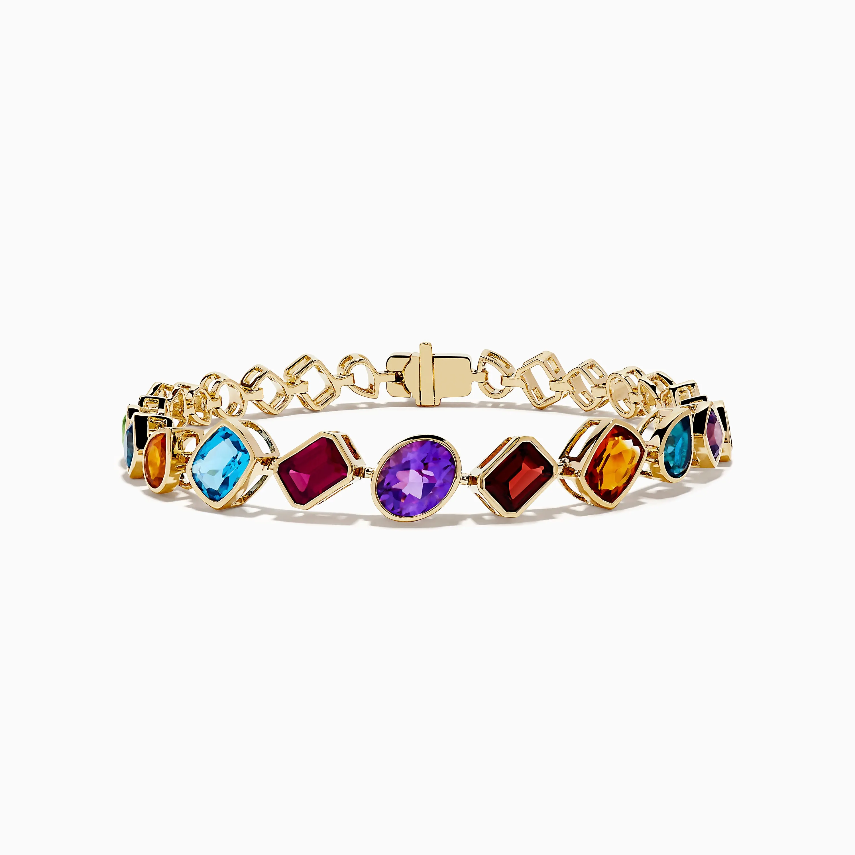 Mosaic 14K Yellow Gold Multi Gemstone Tennis Bracelet 11.70 TCW sold by Effy